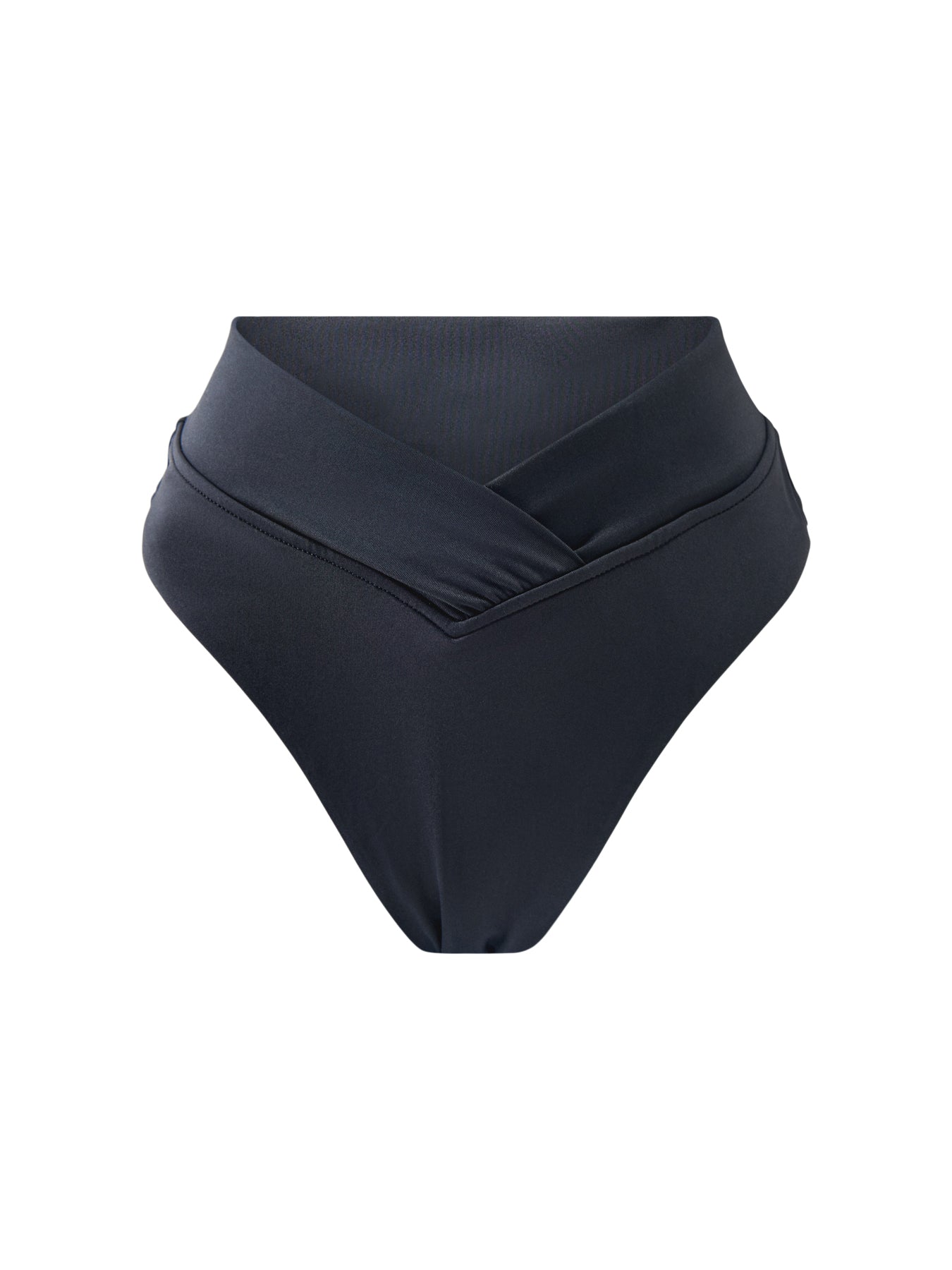 Collective V Front High Cut Bikini Bottom Black