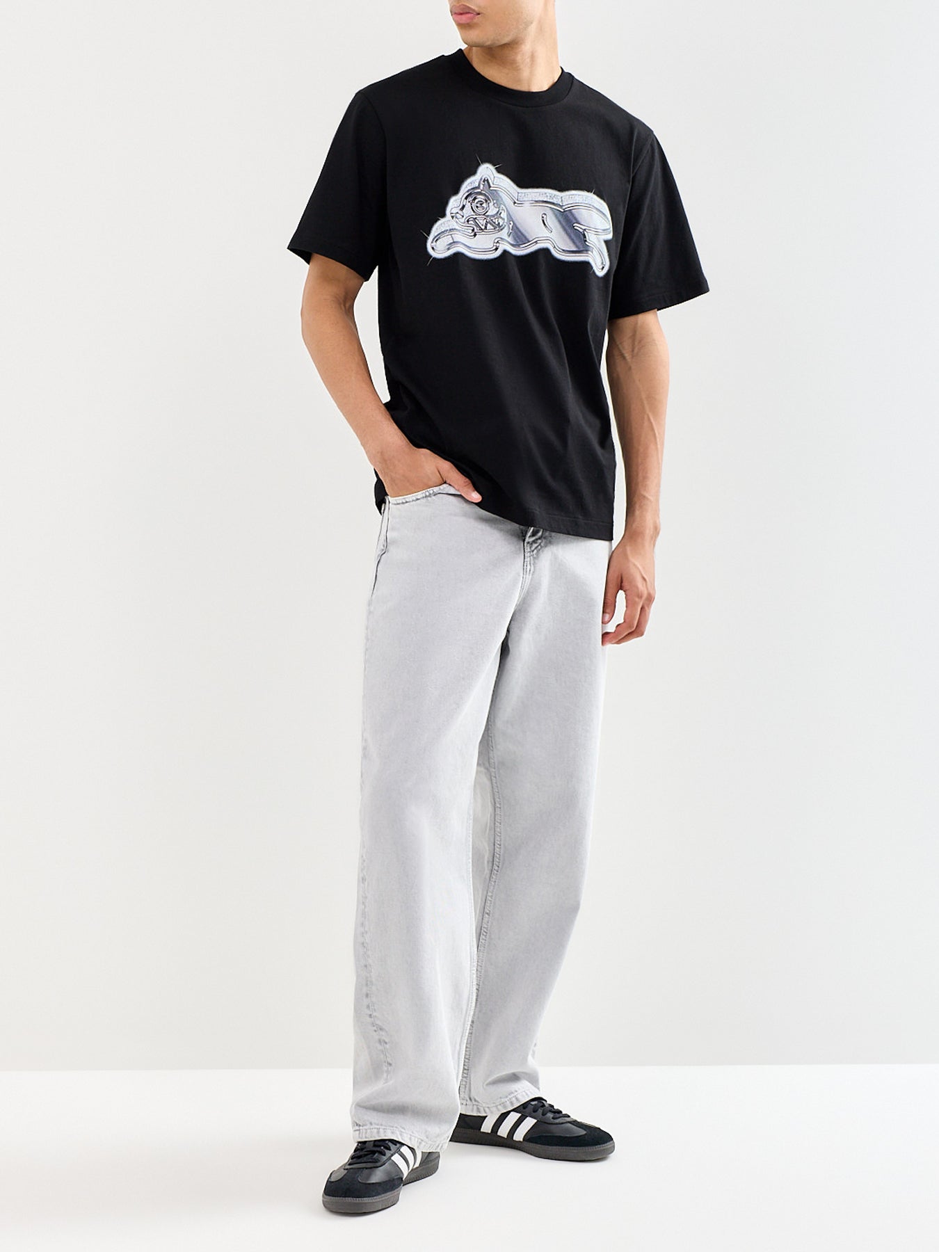 Iced Out Running Dog T-Shirt Black