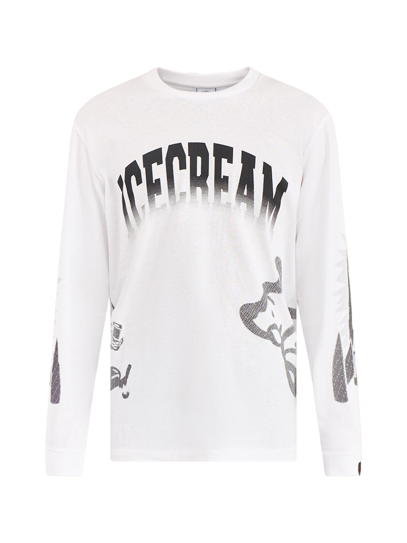 Halftone Multi Logo Long Sleeve T-Shirt White