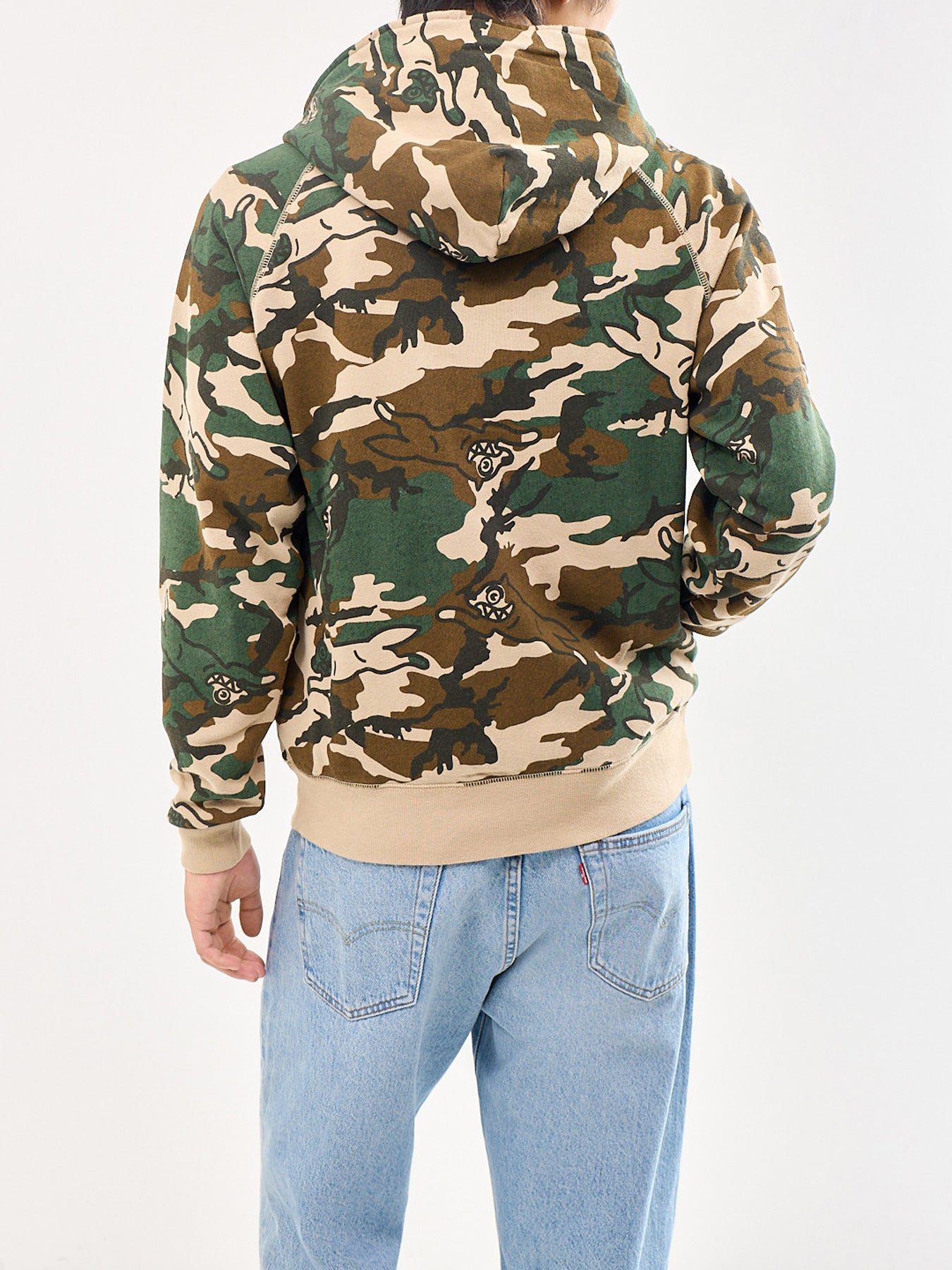 Running Dog Woodland Camo Zip Through Hoodie Multi