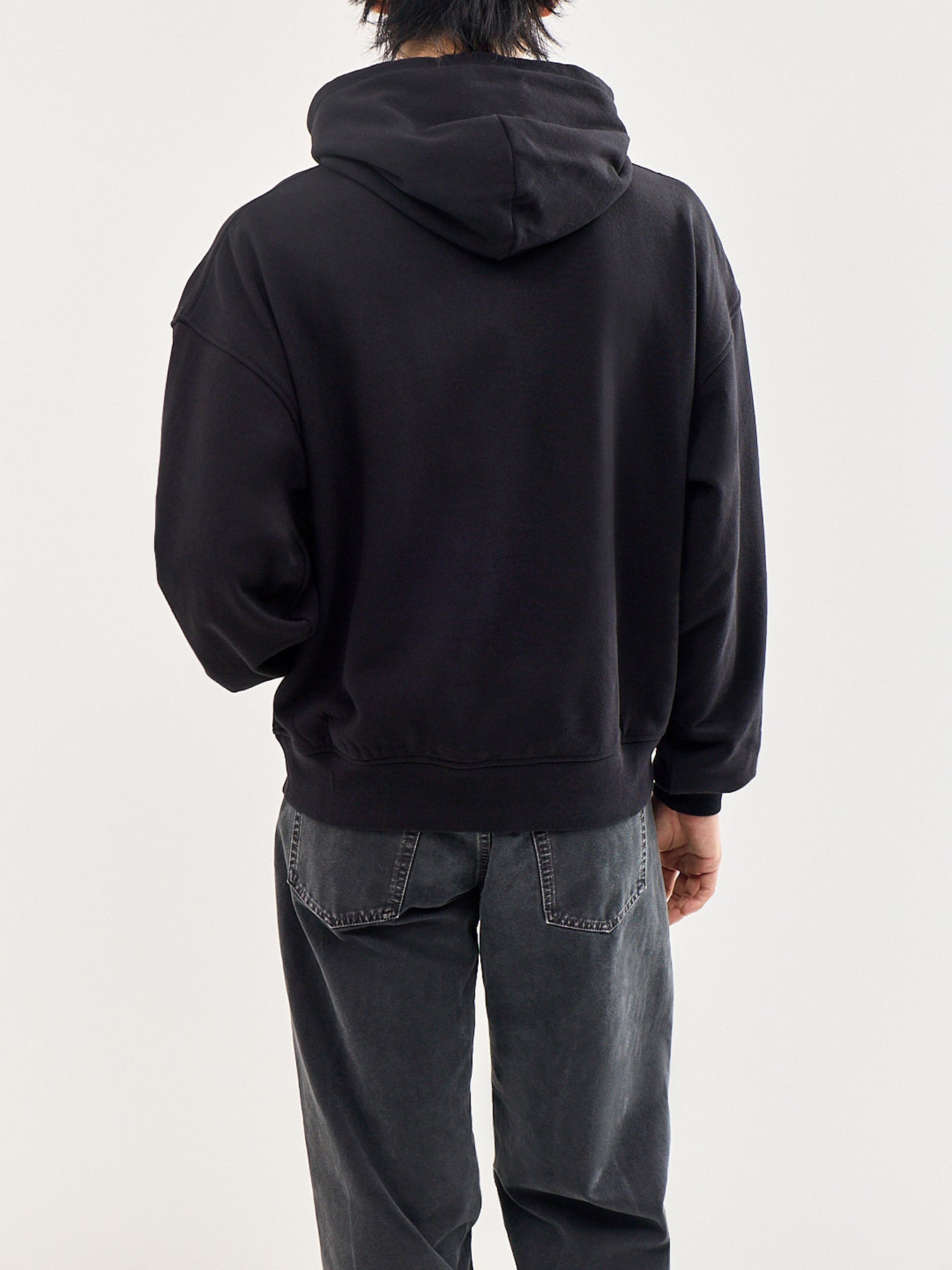 College Applique Running Dog Popover Hoodie Black