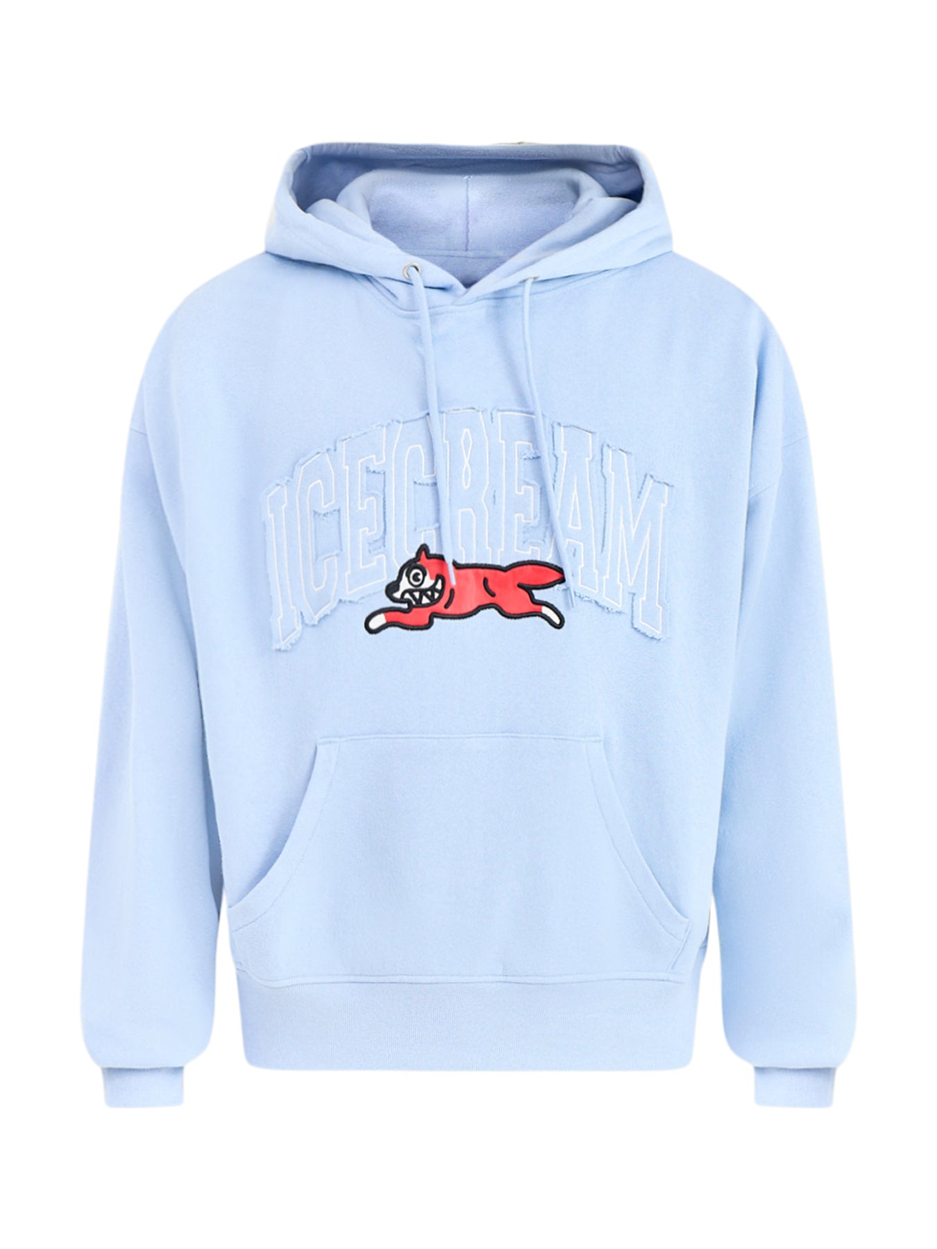 College Applique Running Dog Popover Hoodie Blue