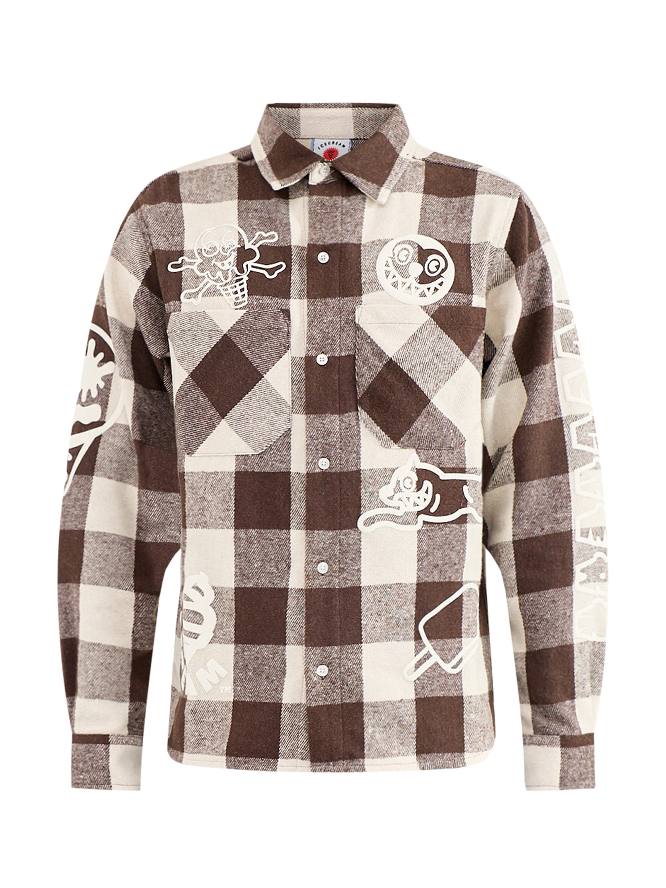 Multi Logo Check Long Sleeve Shirt Brown