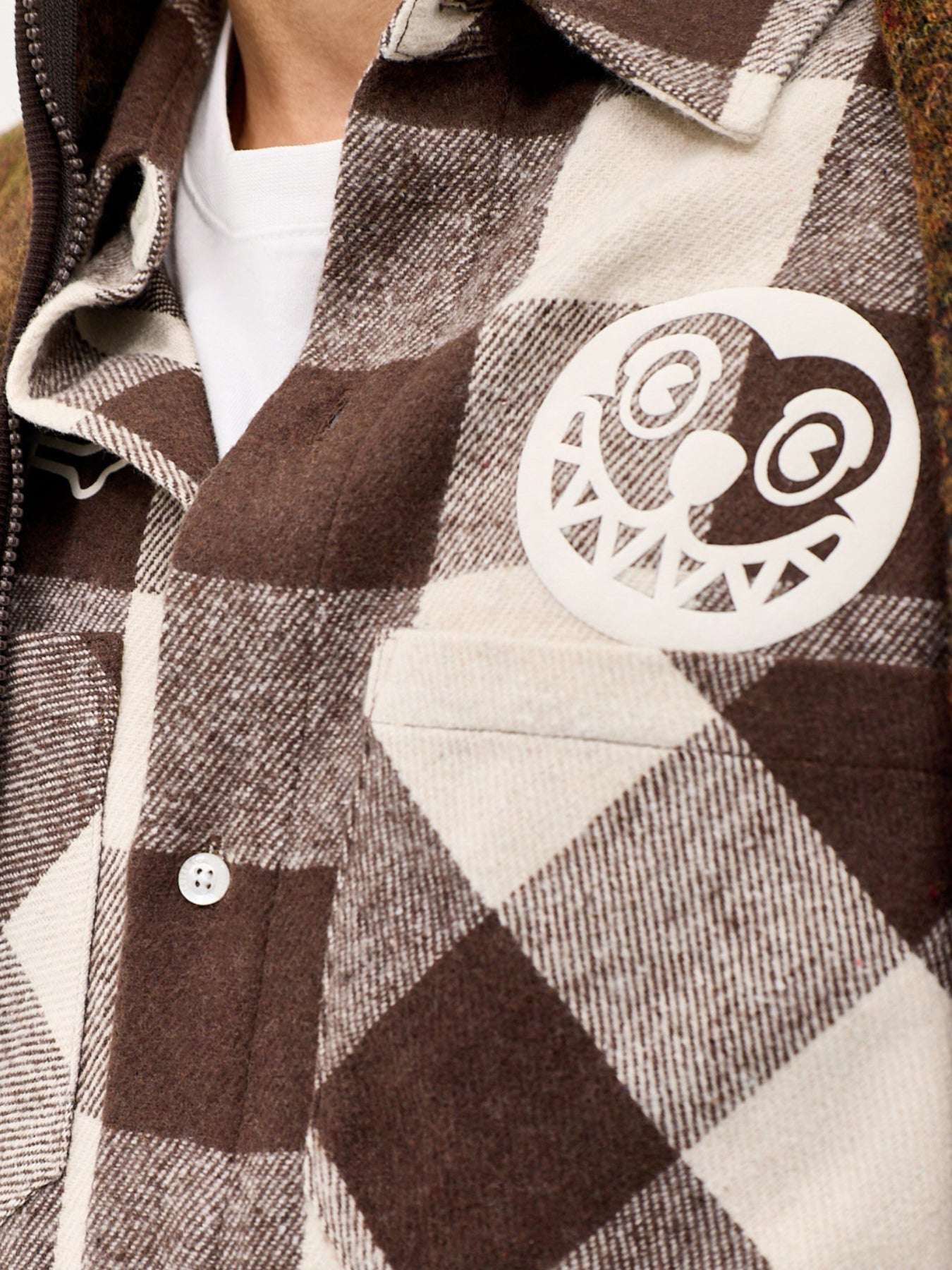 Multi Logo Check Long Sleeve Shirt Brown