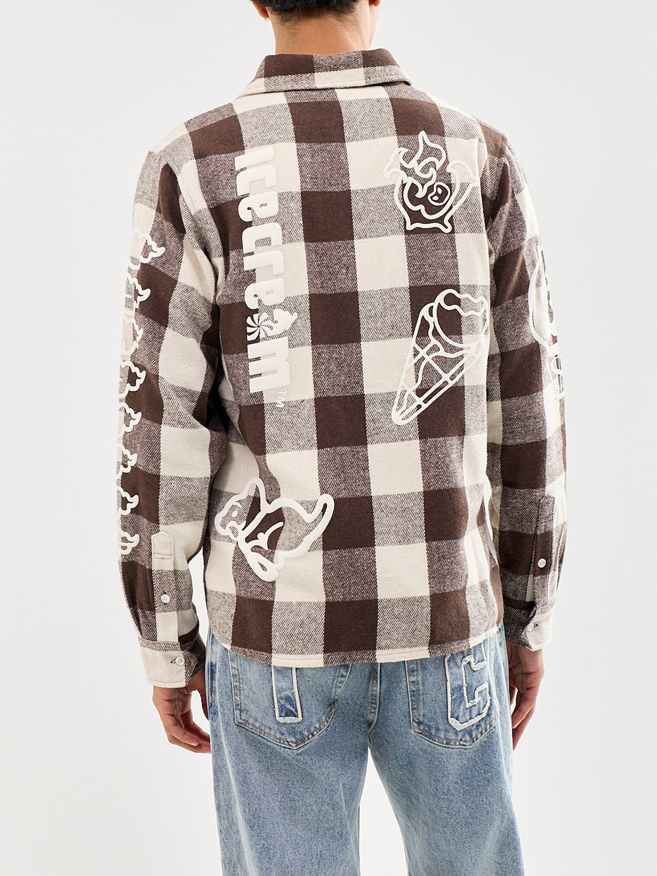 Multi Logo Check Long Sleeve Shirt Brown