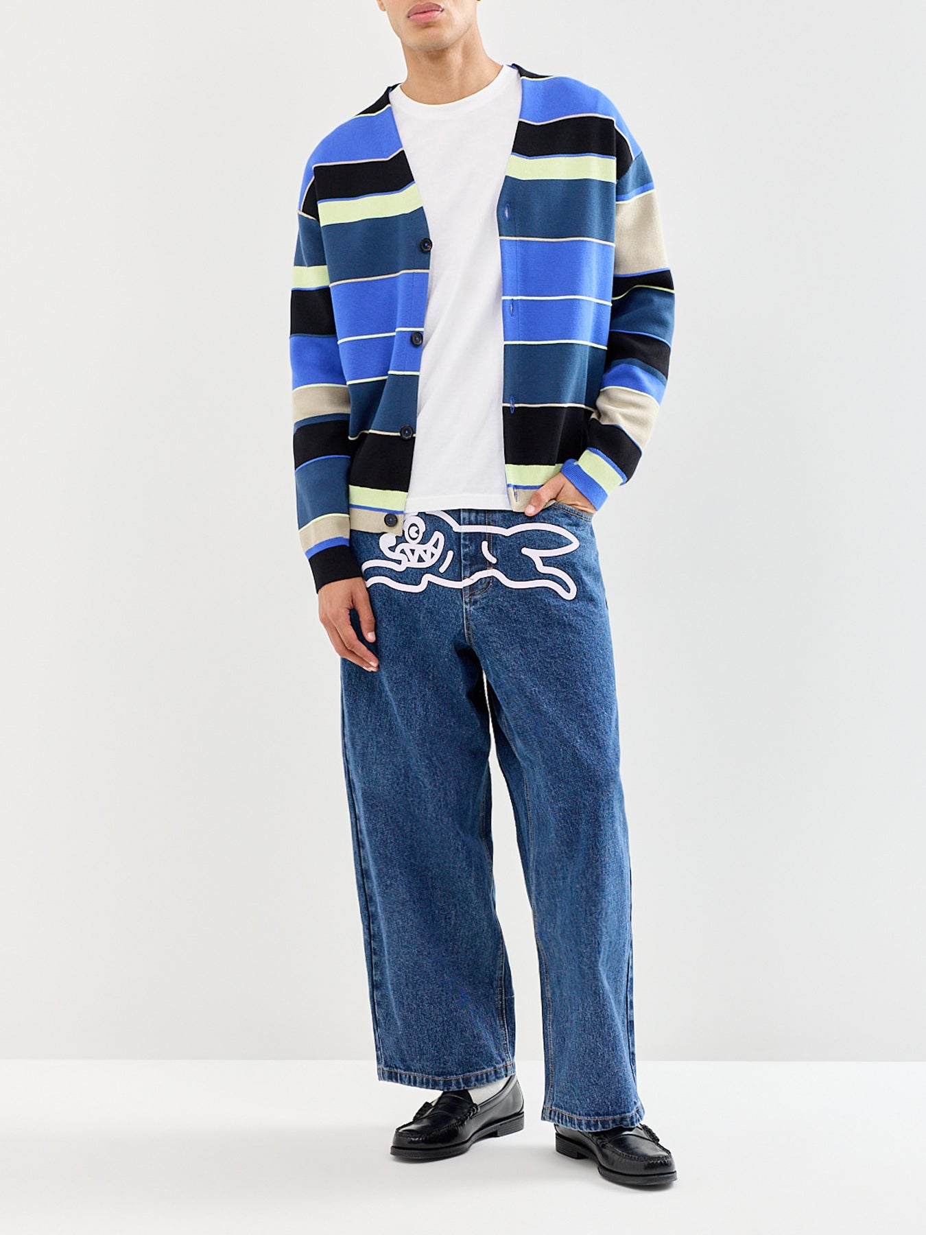 Running Dog Triple Scoop Denim Jeans Blue
