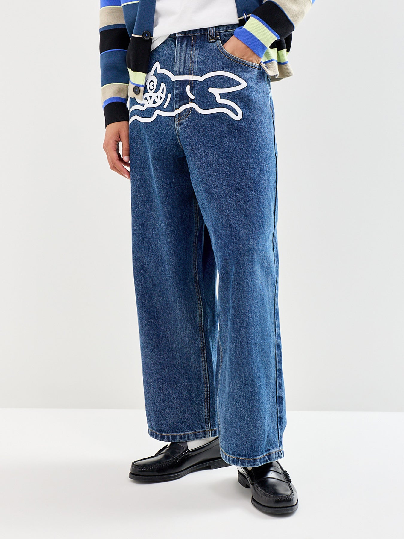 Running Dog Triple Scoop Denim Jeans Blue