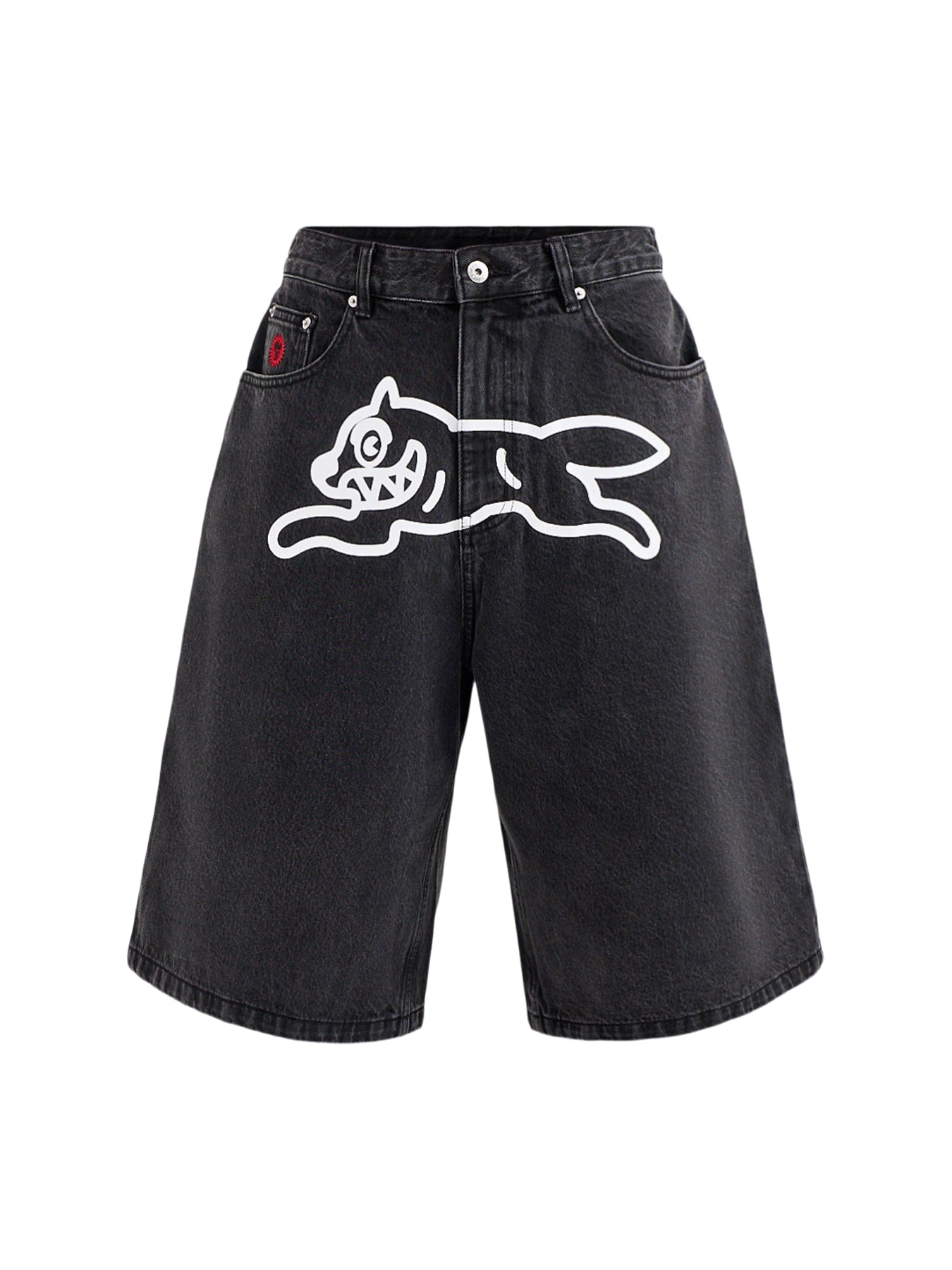 Running Dog Triple Scoop Denim Shorts Black