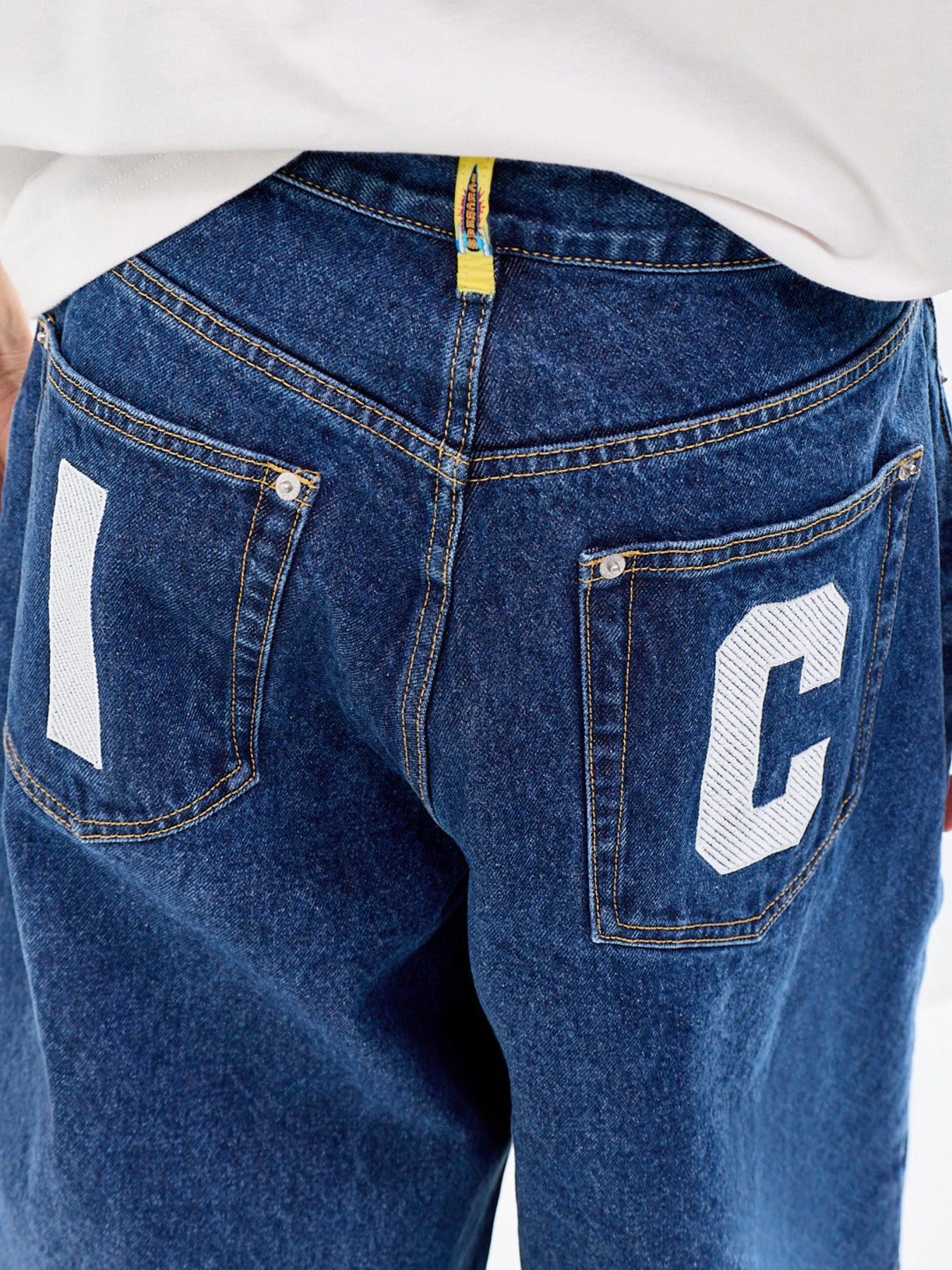 Running Dog Triple Scoop Denim Shorts Blue