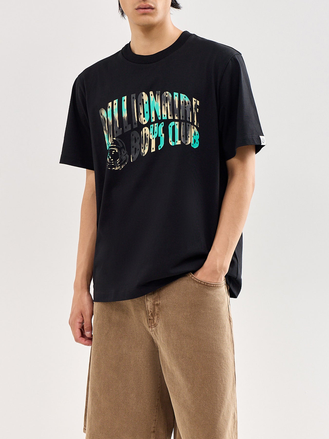 Leopard Camo Arch Logo T-Shirt Black
