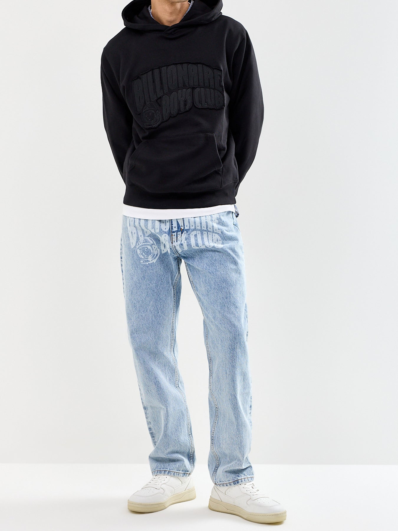 Arch Logo Appliqué Oversized Hoodie Black
