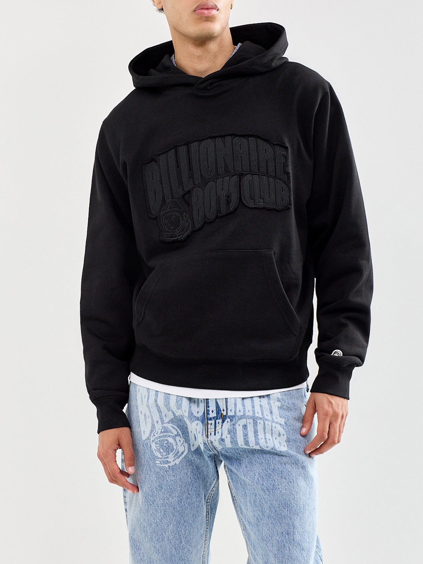Arch Logo Appliqué Oversized Hoodie Black