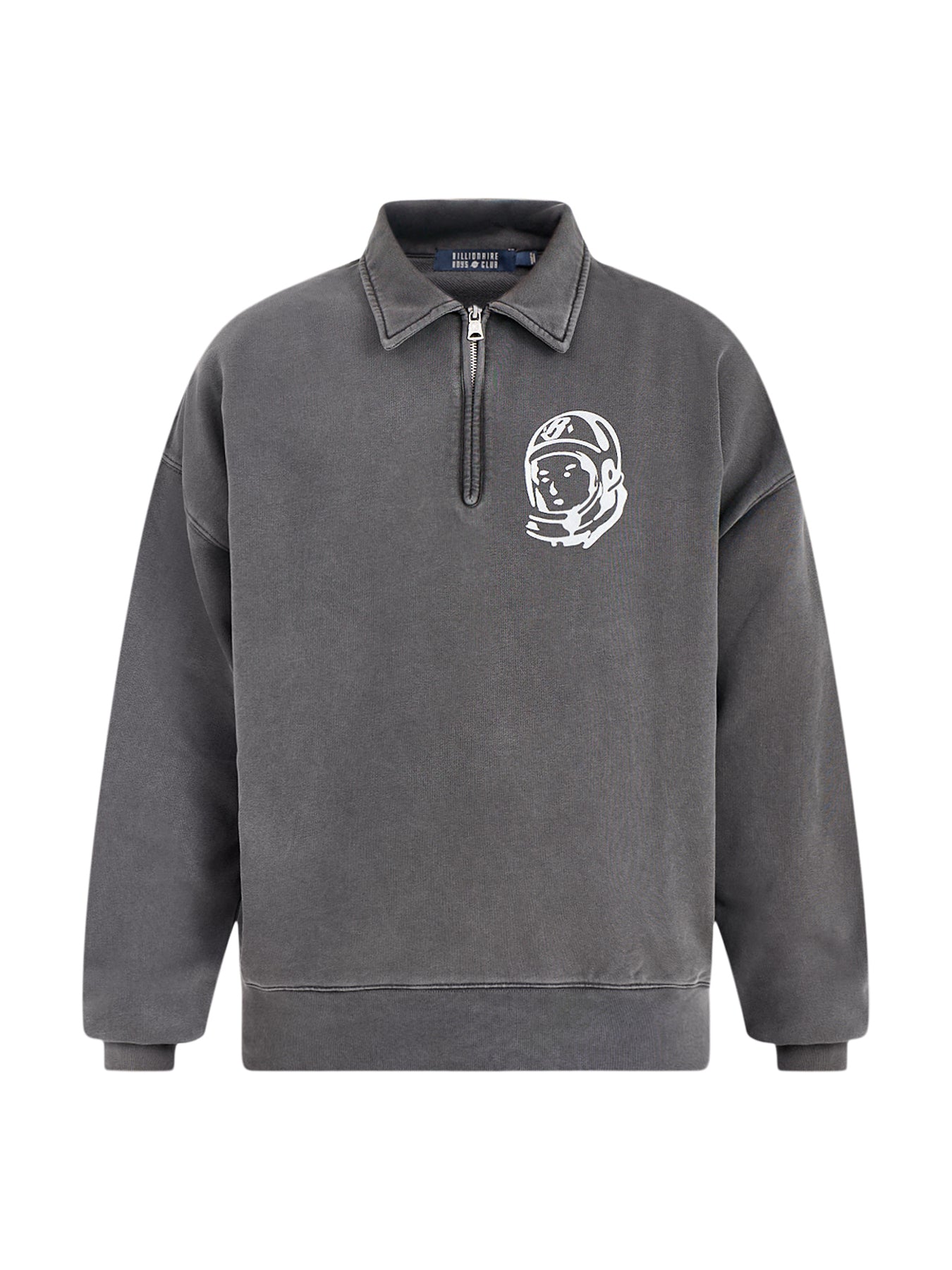 Arch Logo Washed Quarter Zip Sweatshirt Grey
