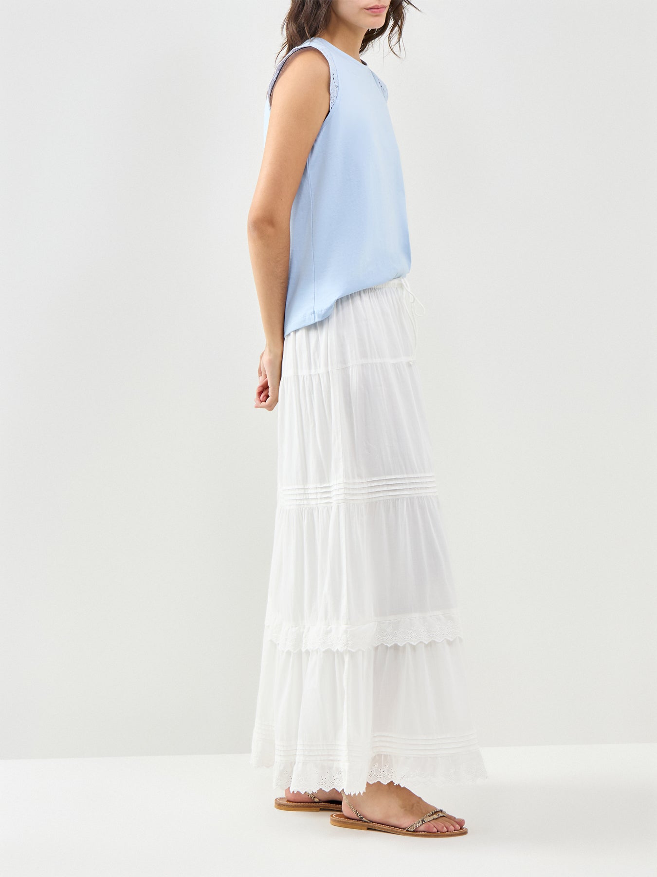 Ankle Length Skirt White