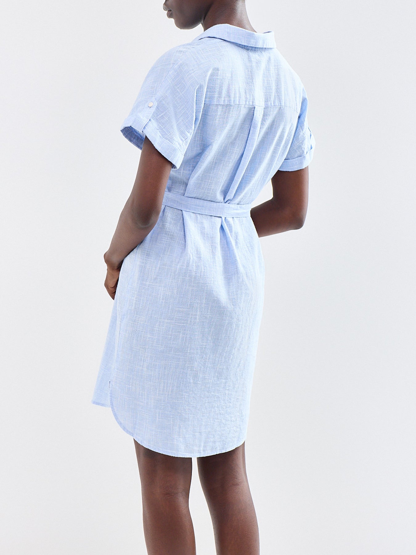 Hilde Short Sleeve Shirt Dress Cream