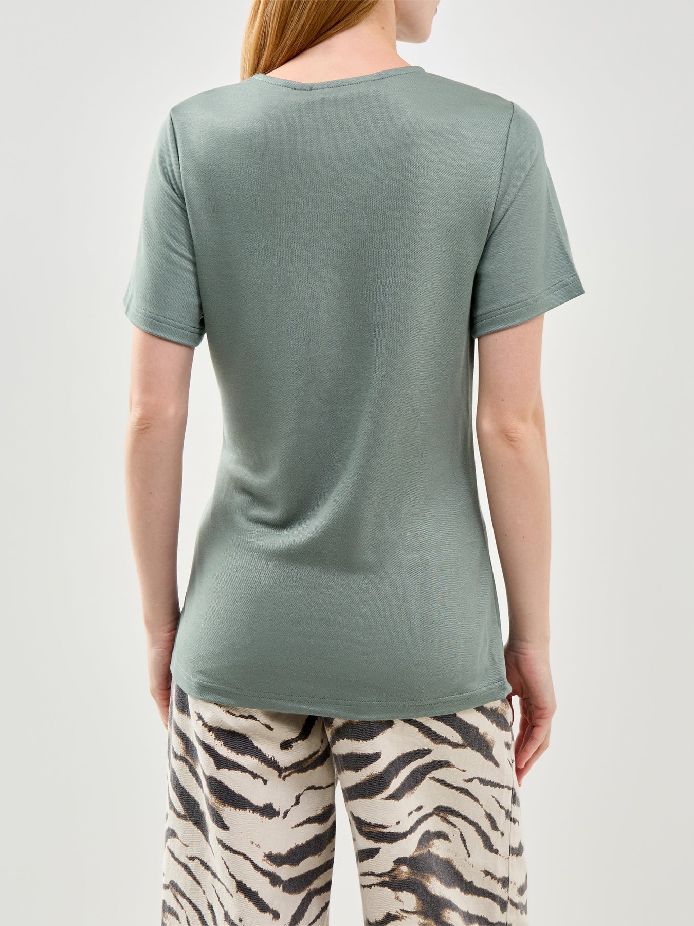 Vira Short Sleeve Midi Top Green