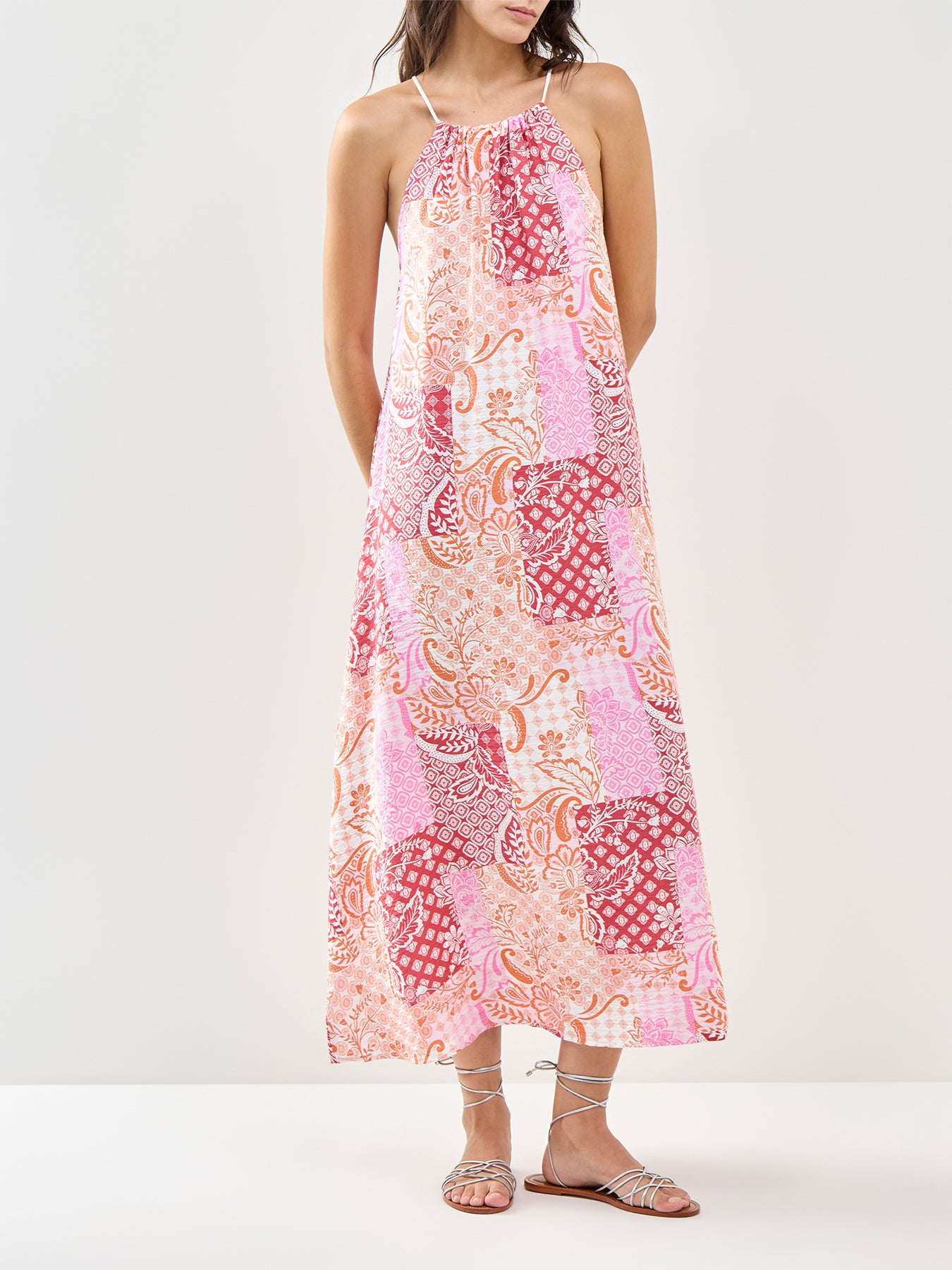 Cille Hilda Halterneck Dress Pink Cosmos Hilda