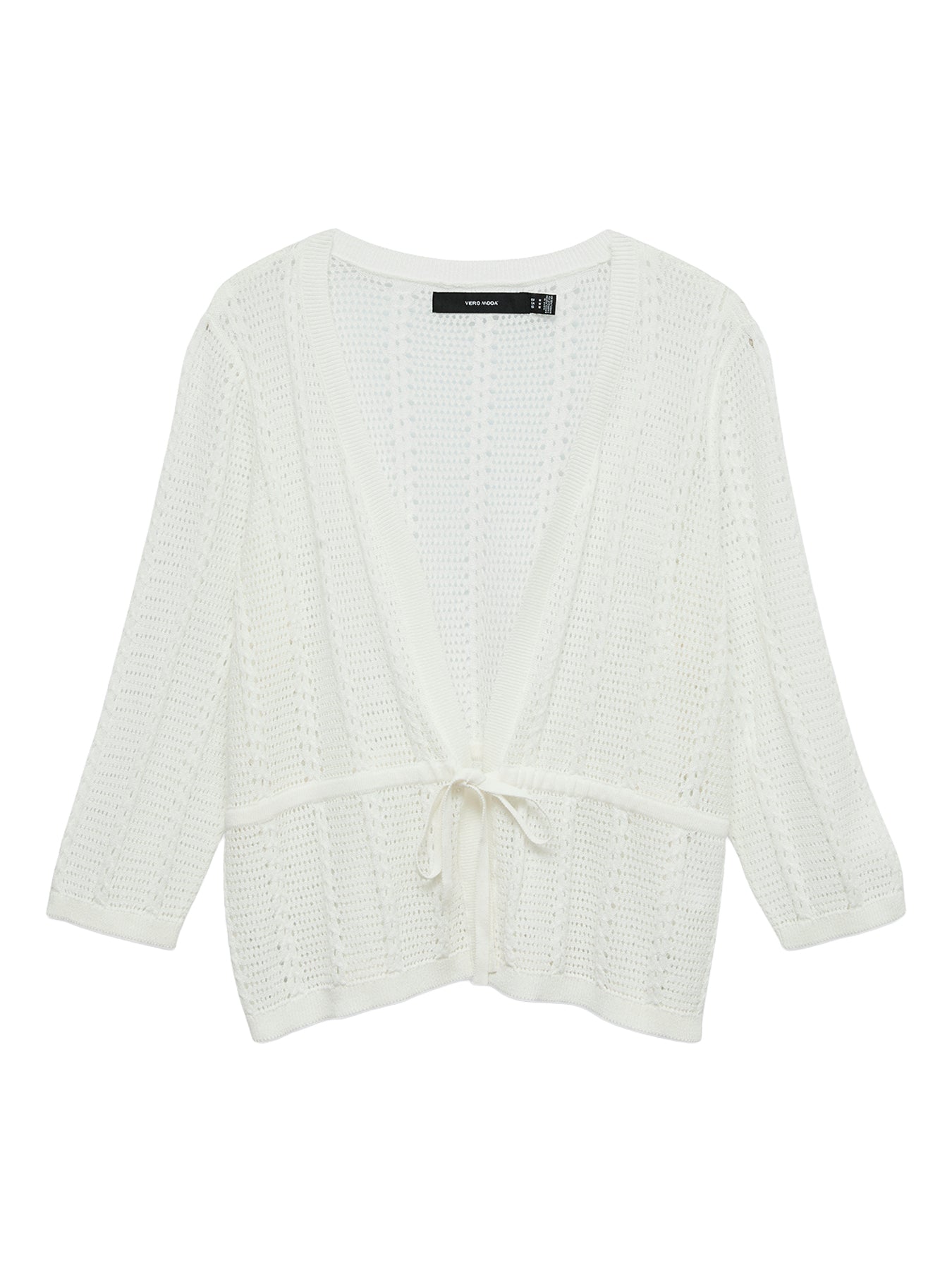 Lux Light 3/4 Sleeve V-Neck Cardigan White
