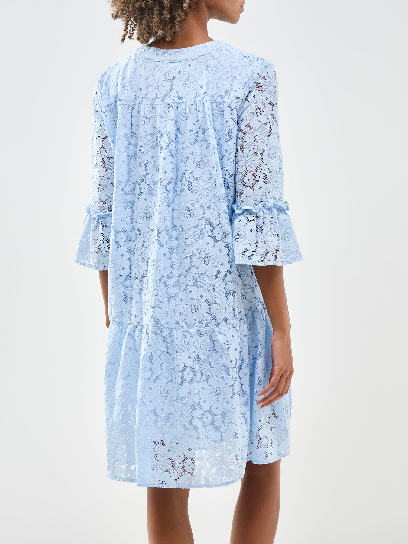 Honey Lace V-Neck Tunic Dress Blue