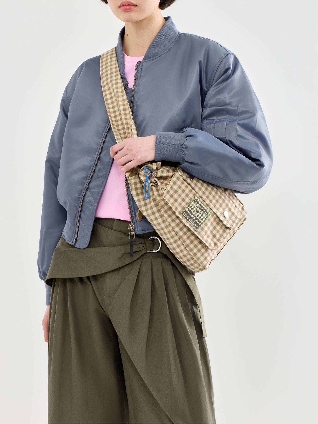 Matilda Gingham Crossbody Bag Brown