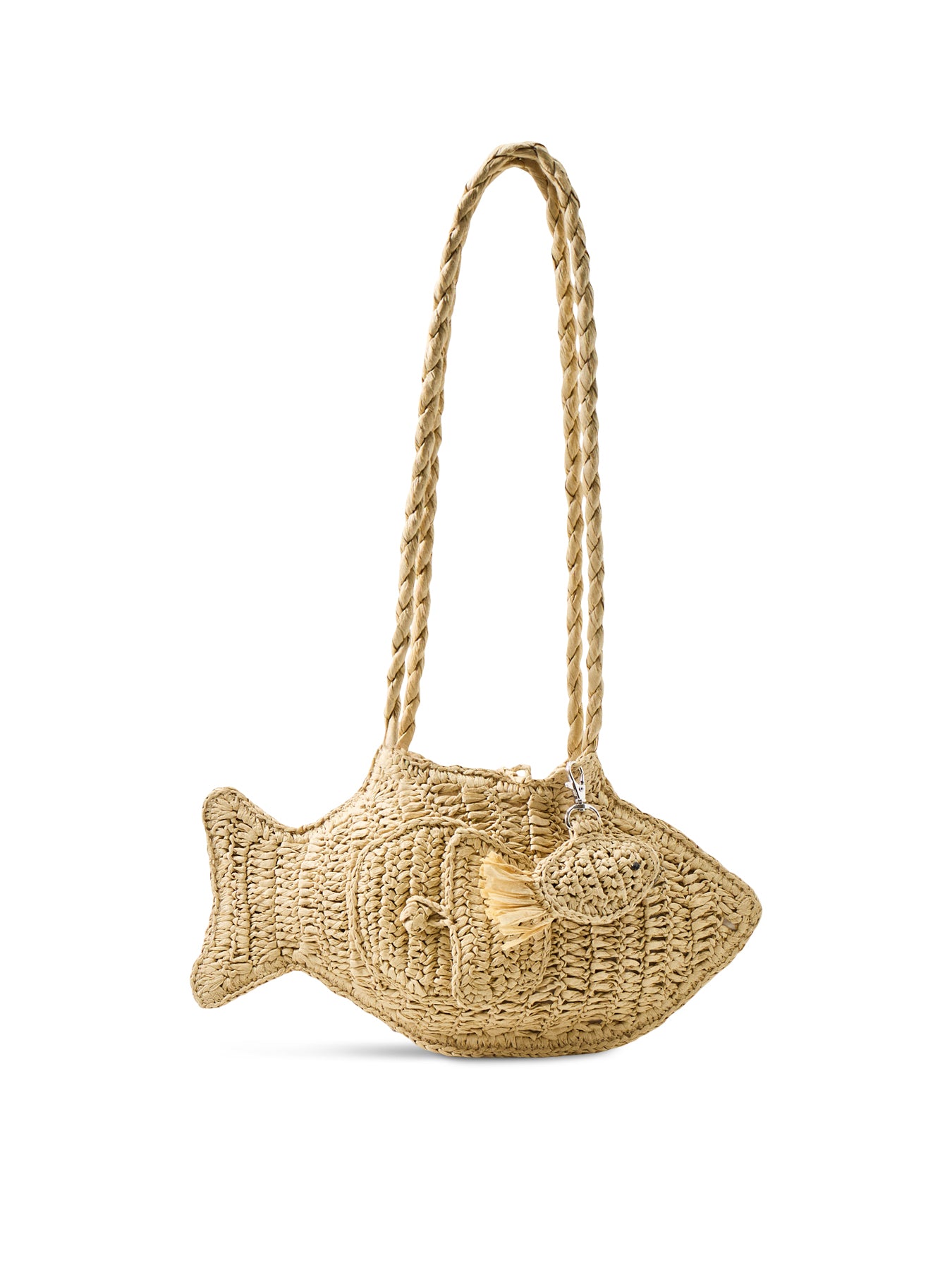 Raffia Fish Tote Bag Natural