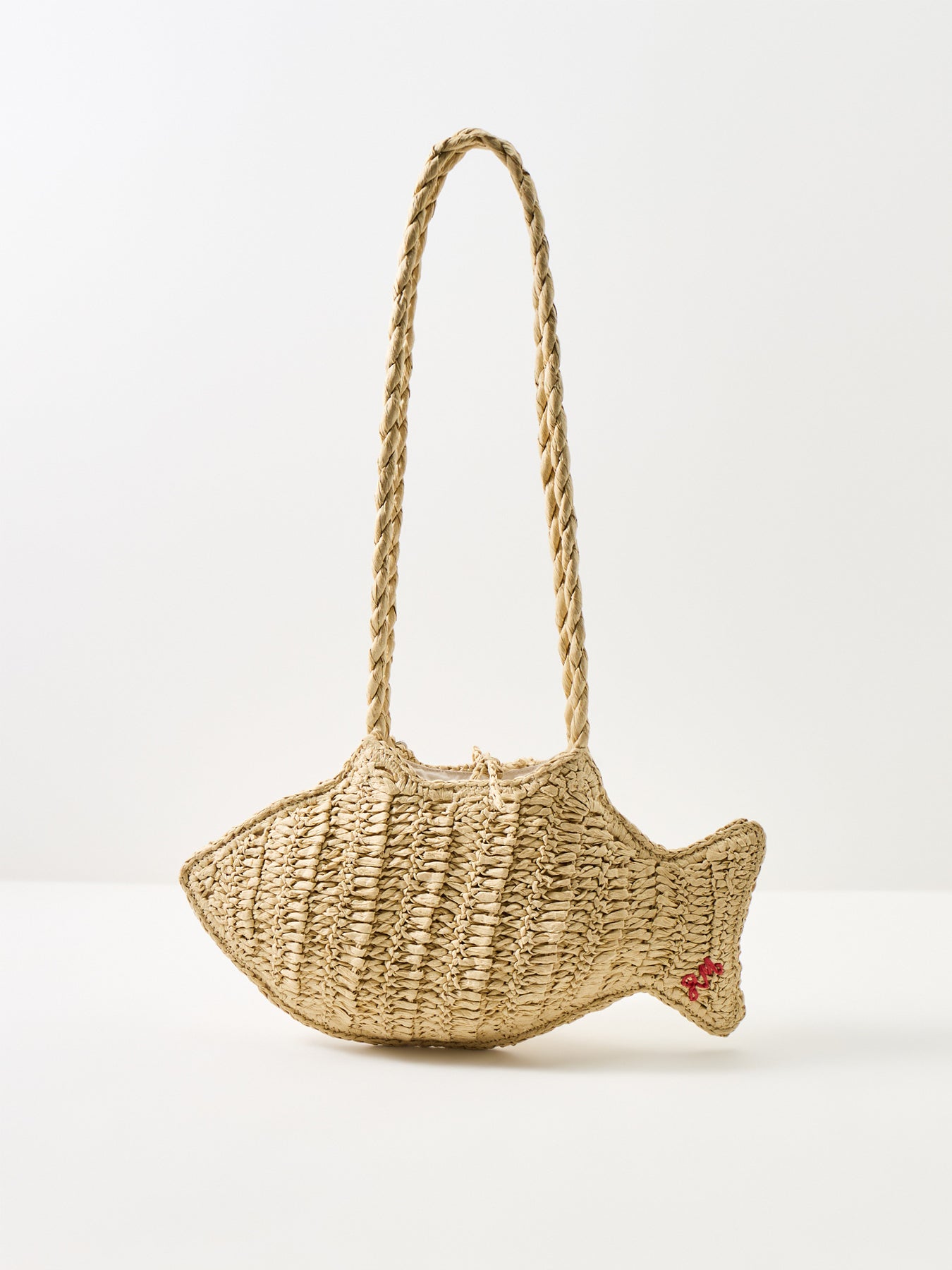 Raffia Fish Tote Bag Natural
