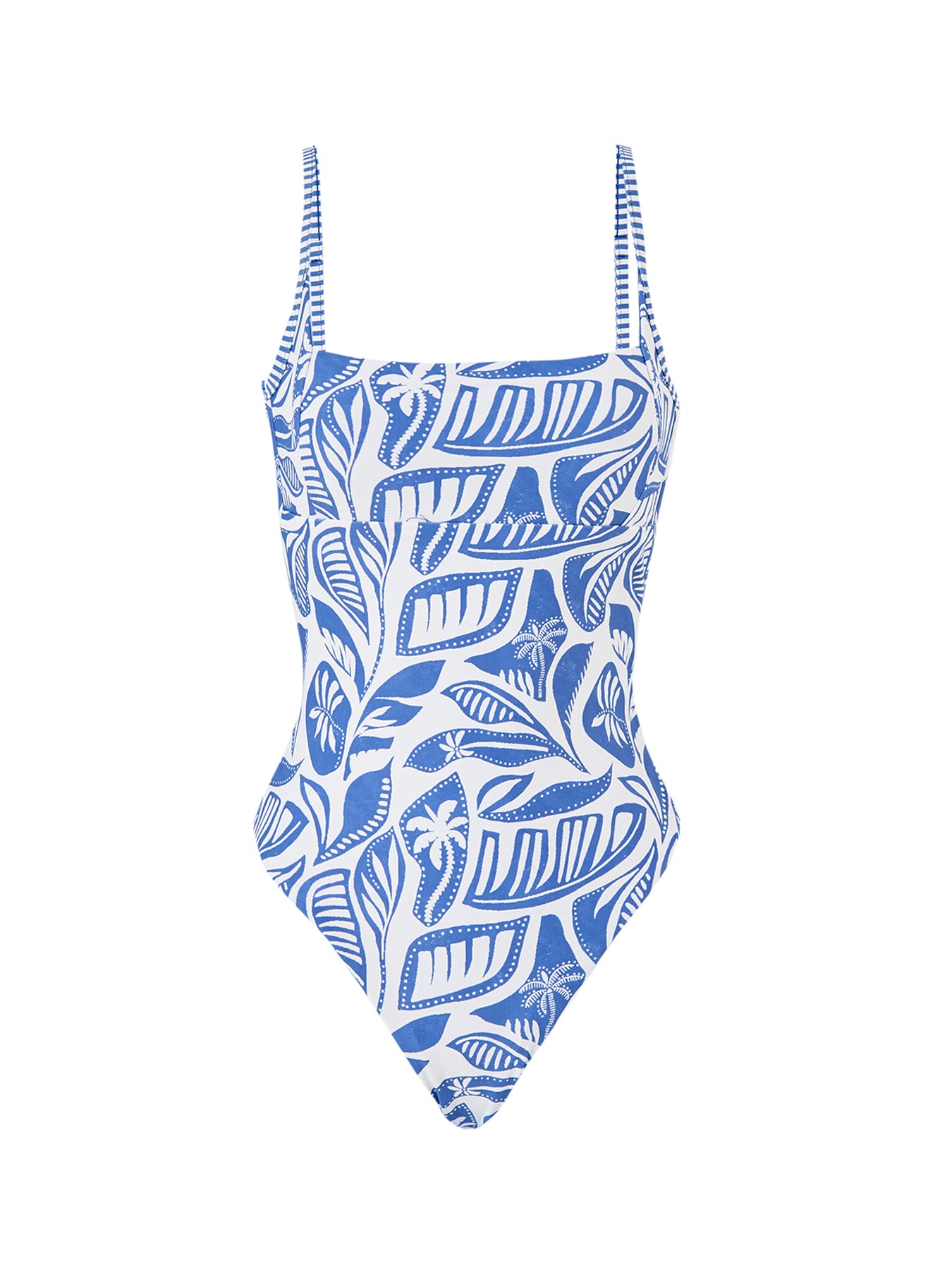 Reef Square Neck One Piece Swimsuit Denim Blue