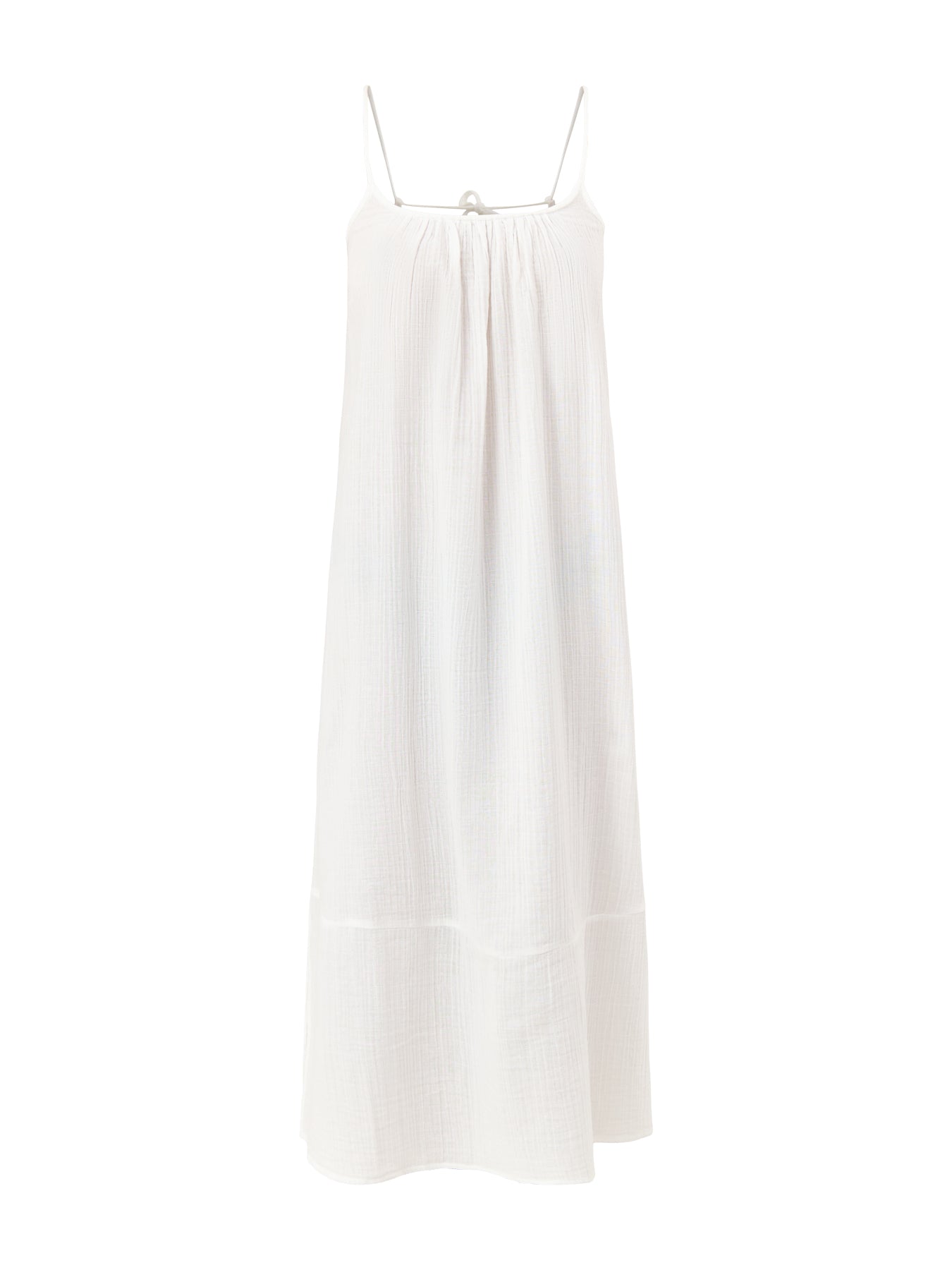 Sunset Tie Back Smock Dress White