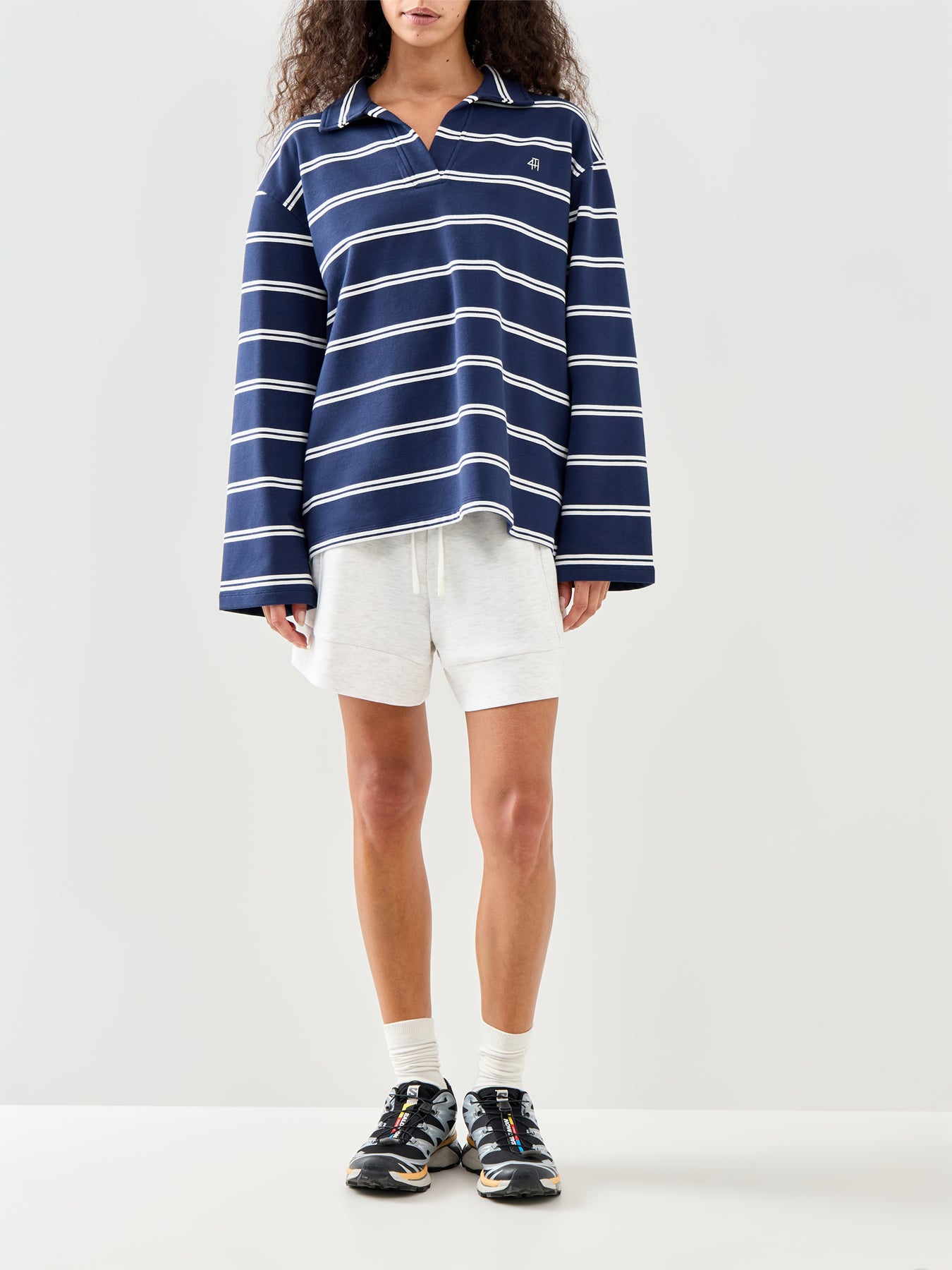 Hailey Stripe Rugby Top Navy