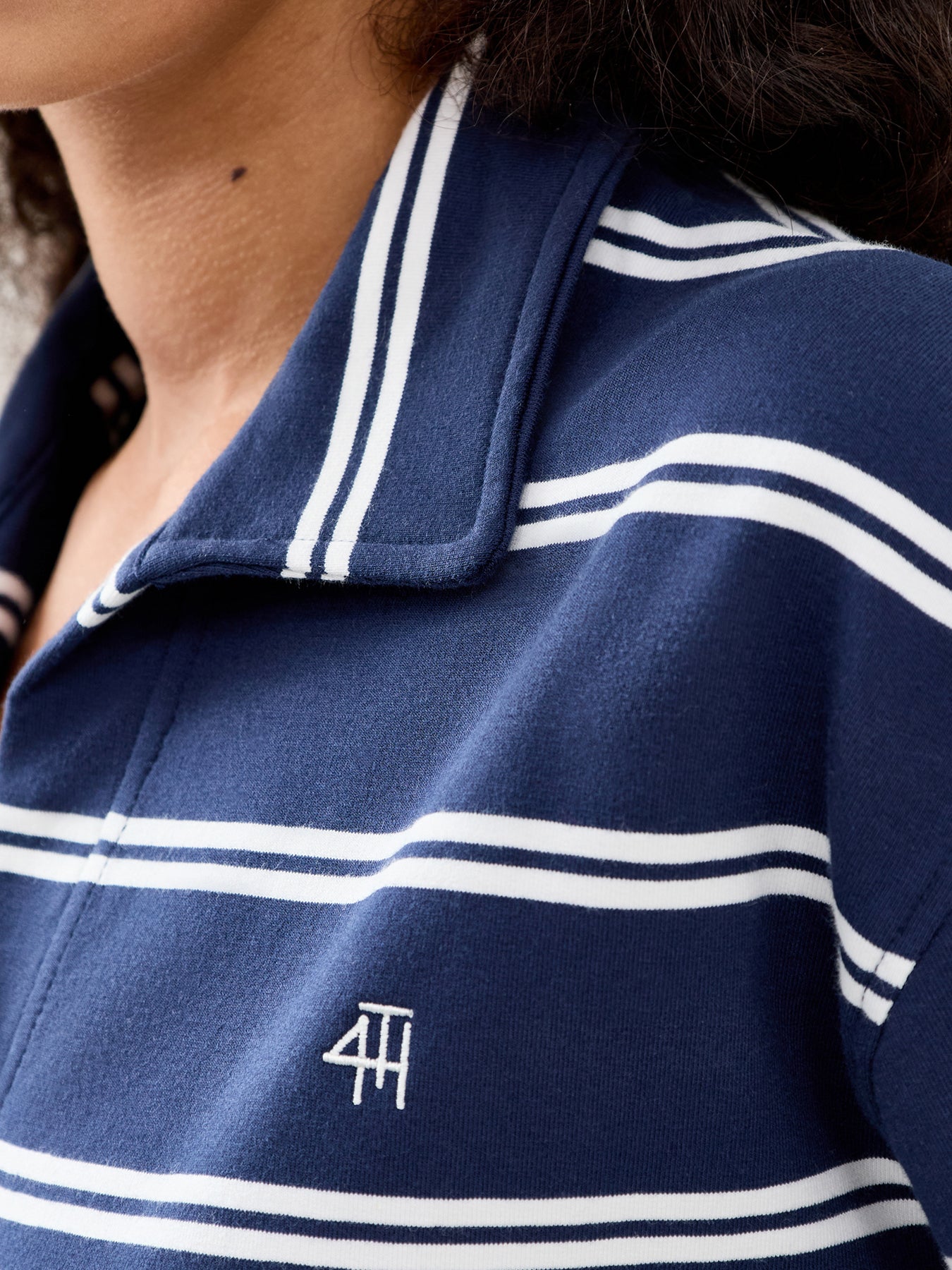Hailey Stripe Rugby Top Navy