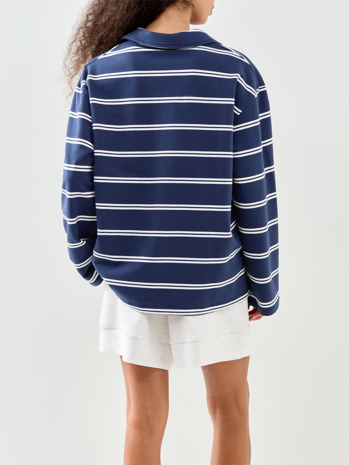 Hailey Stripe Rugby Top Navy