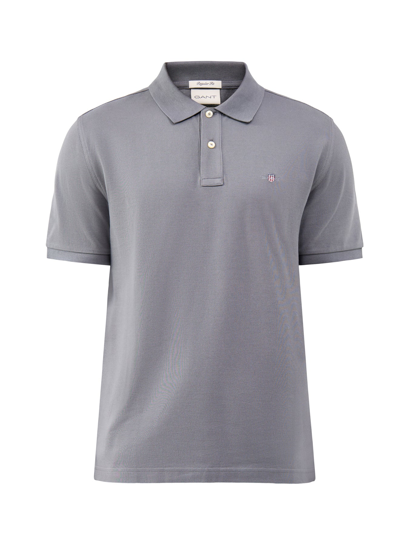 Shield Pique Polo Shirt Grey