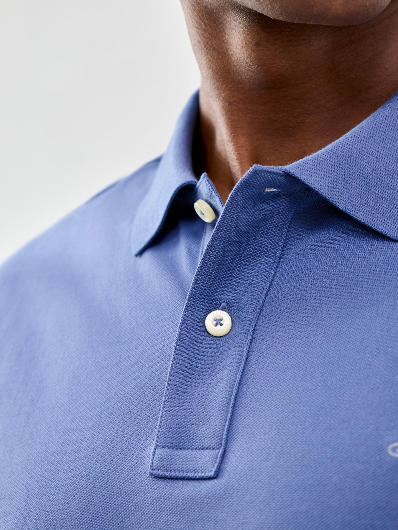 Shield Pique Polo Shirt Blue
