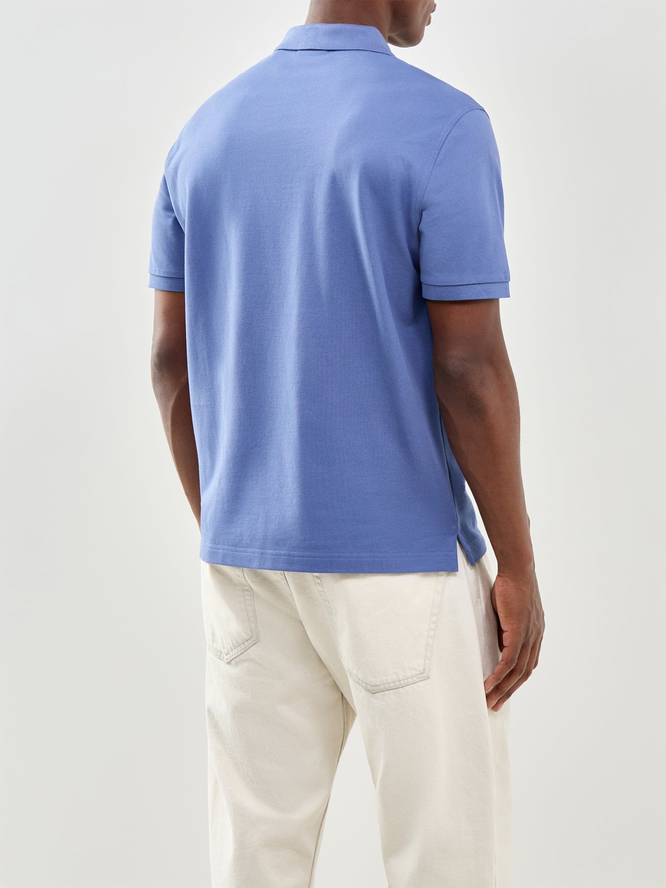 Shield Pique Polo Shirt Blue