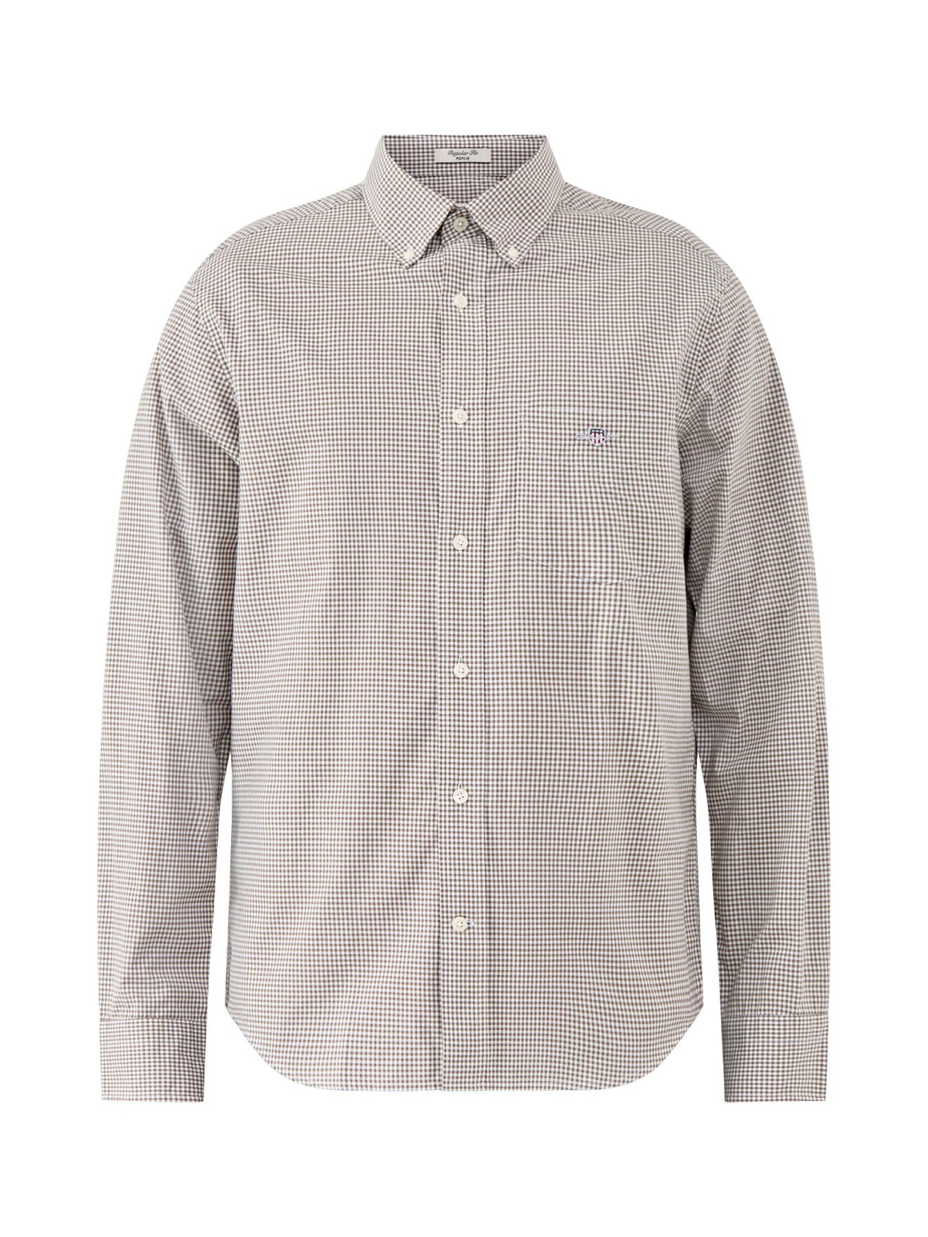 Classic Poplin Gingham Shirt Beige
