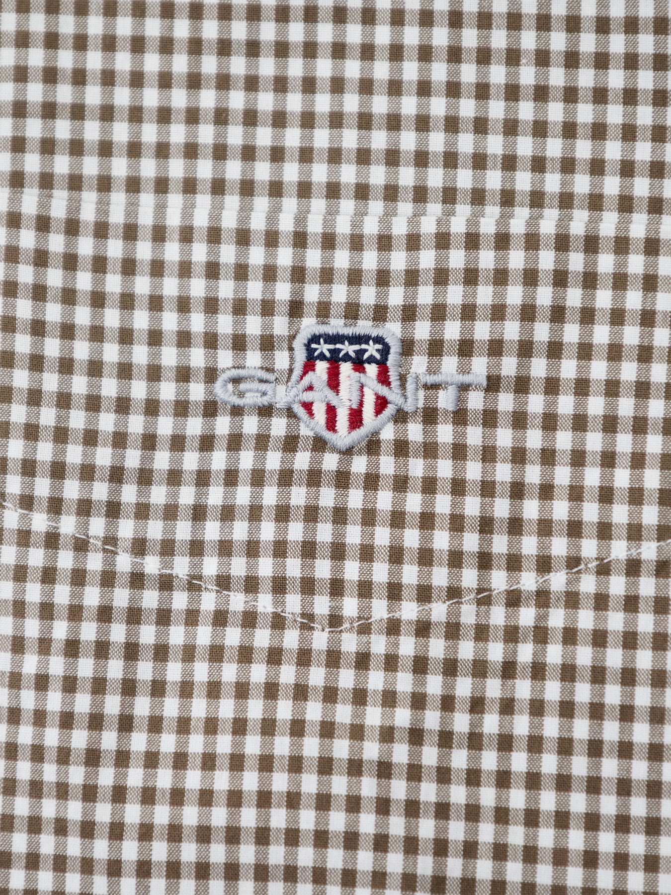 Classic Poplin Gingham Shirt Beige