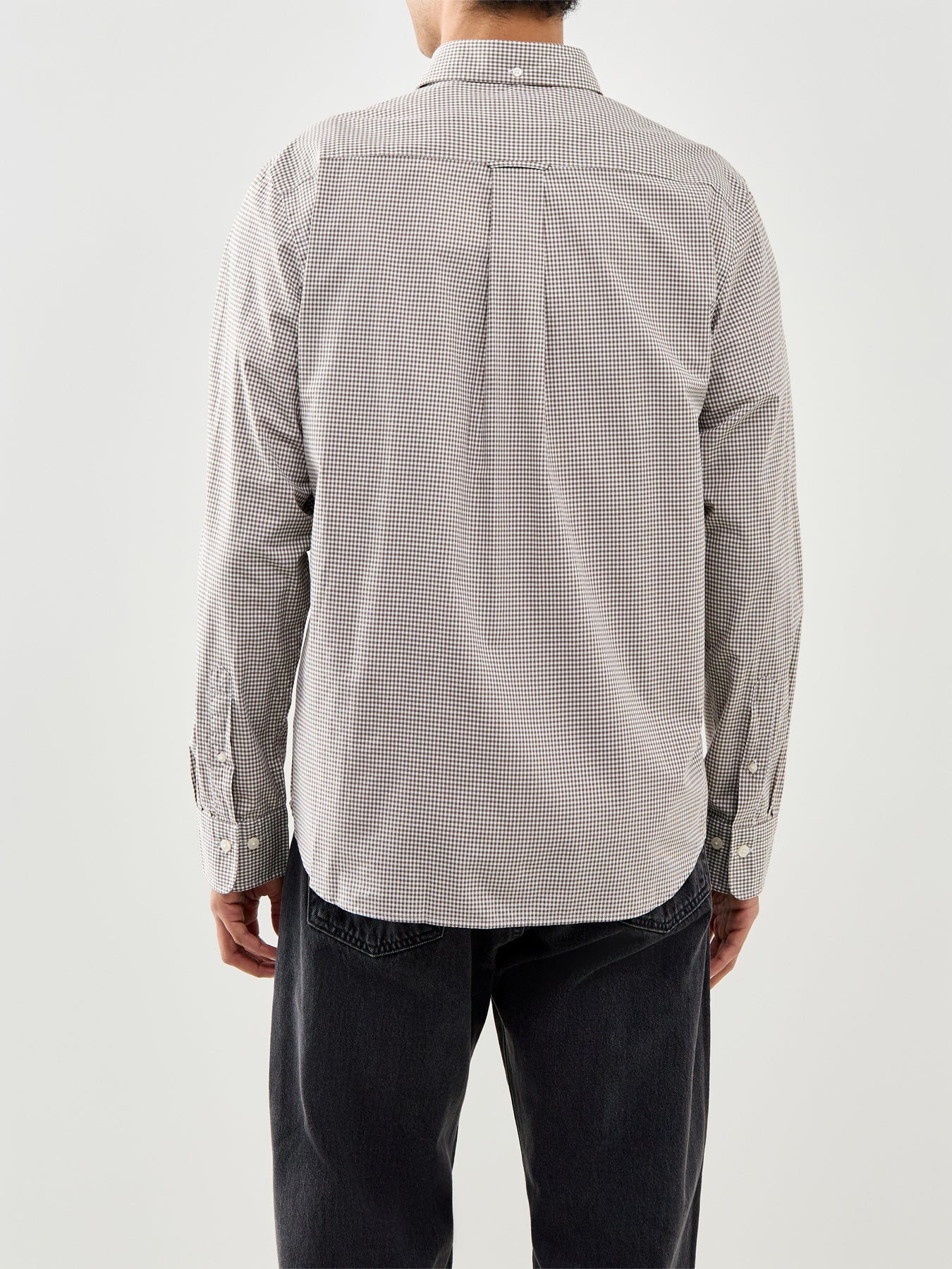 Classic Poplin Gingham Shirt Beige