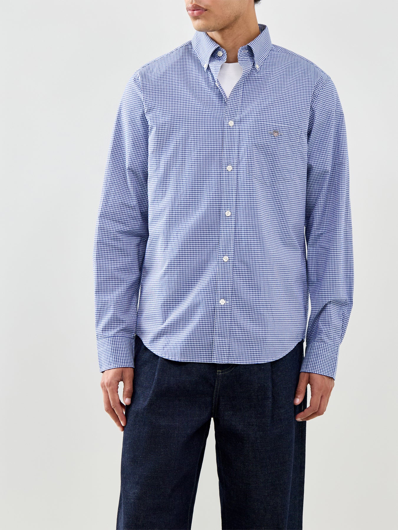 Classic Poplin Gingham Shirt College Blue