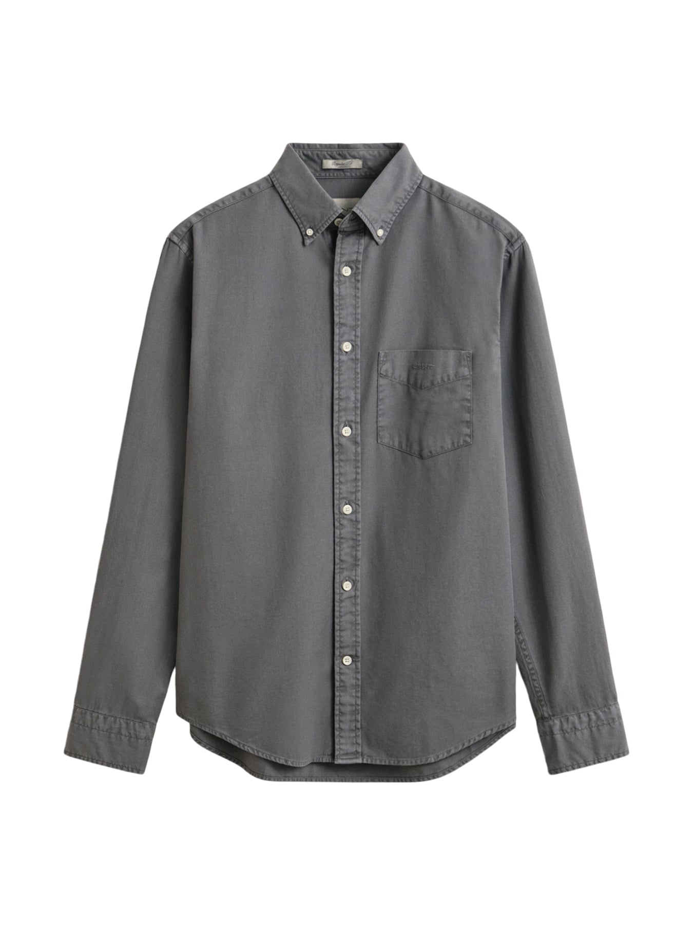 Garment Dyed Twill Long Sleeve Shirt Grey