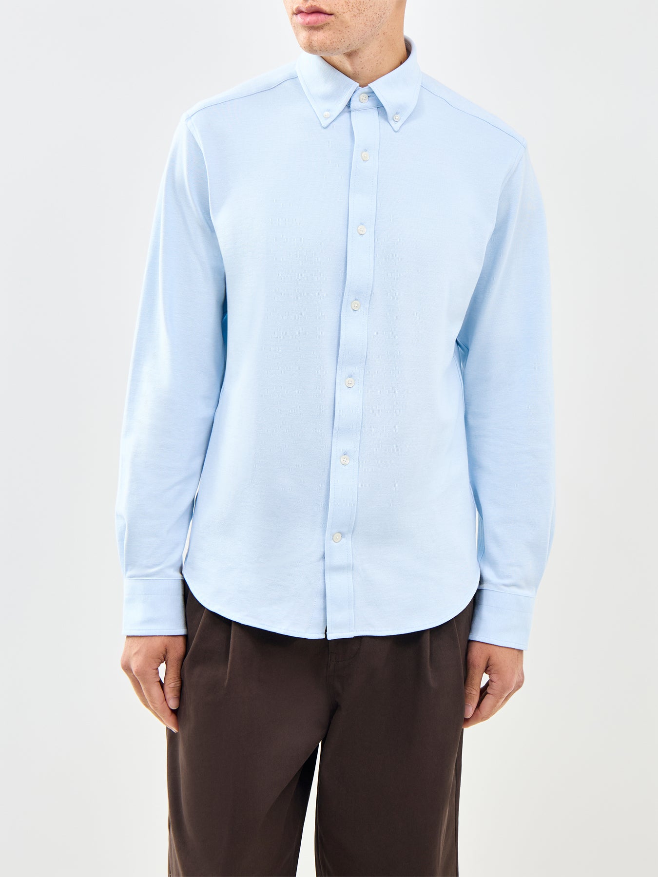 Jersey Piqué Stretch Shirt Blue