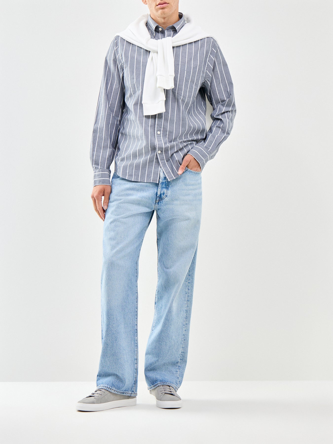 Poplin Melange Stripe Shirt