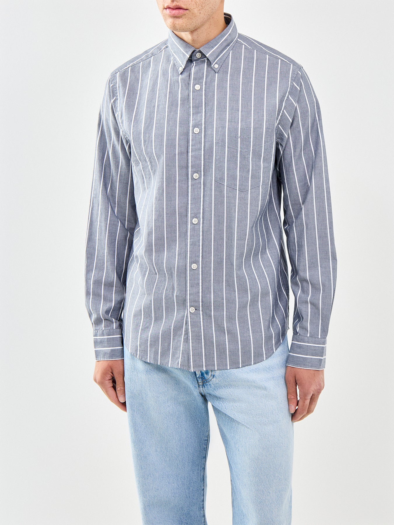 Poplin Melange Stripe Shirt