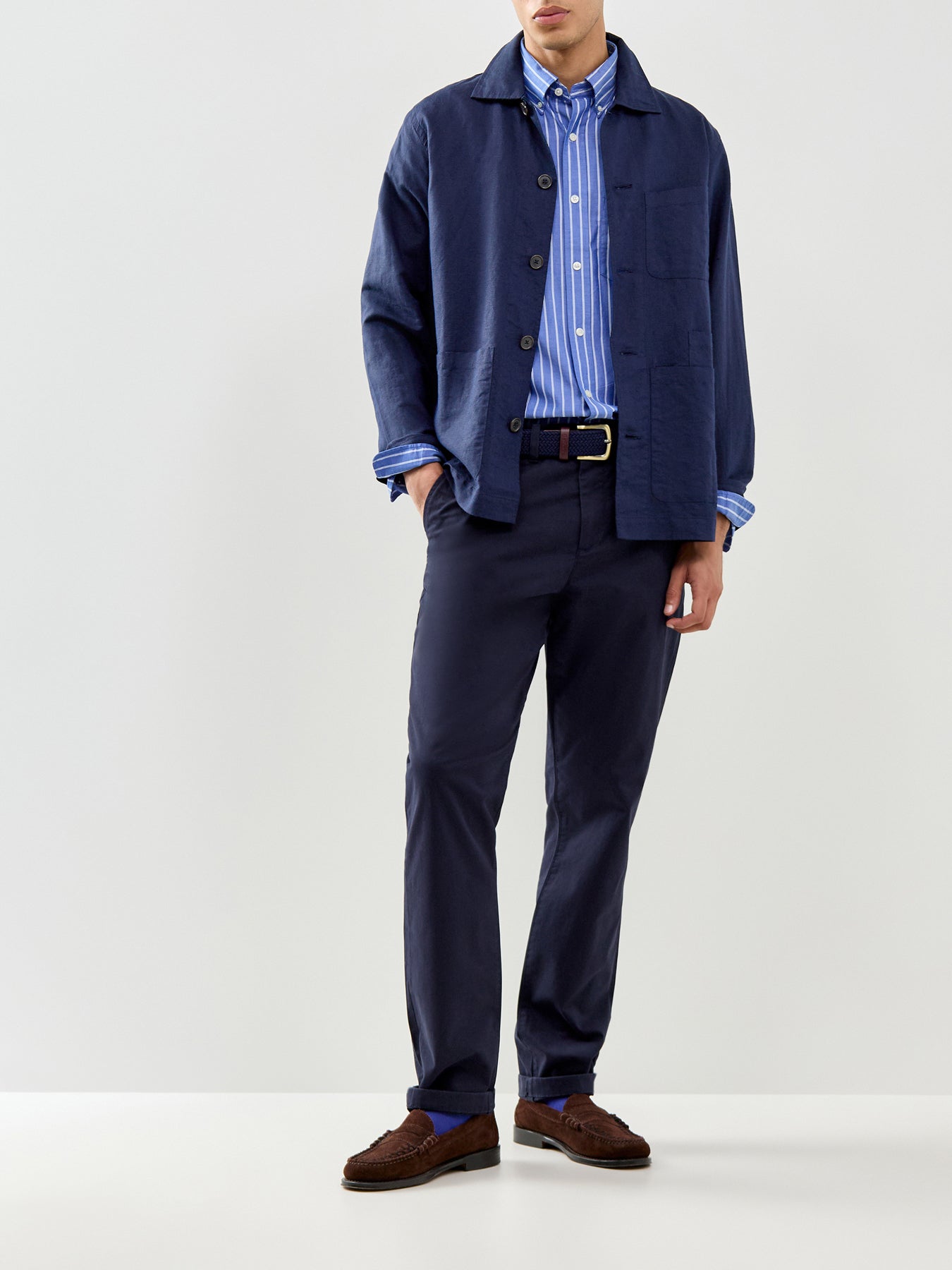 Classic Poplin Stripe Shirt College Blue