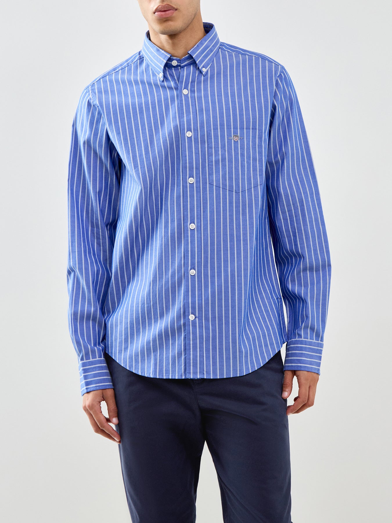 Classic Poplin Stripe Shirt College Blue