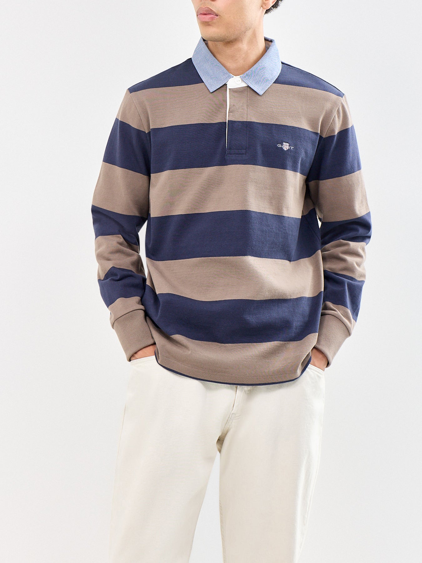 Chambray Stripe Heavy Rugger Brown