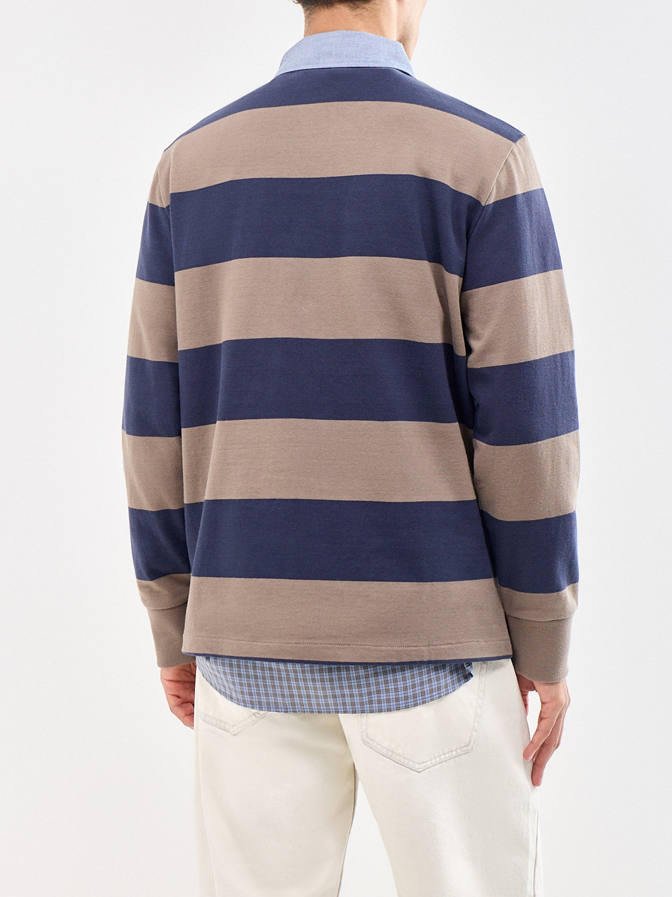 Chambray Stripe Heavy Rugger Brown