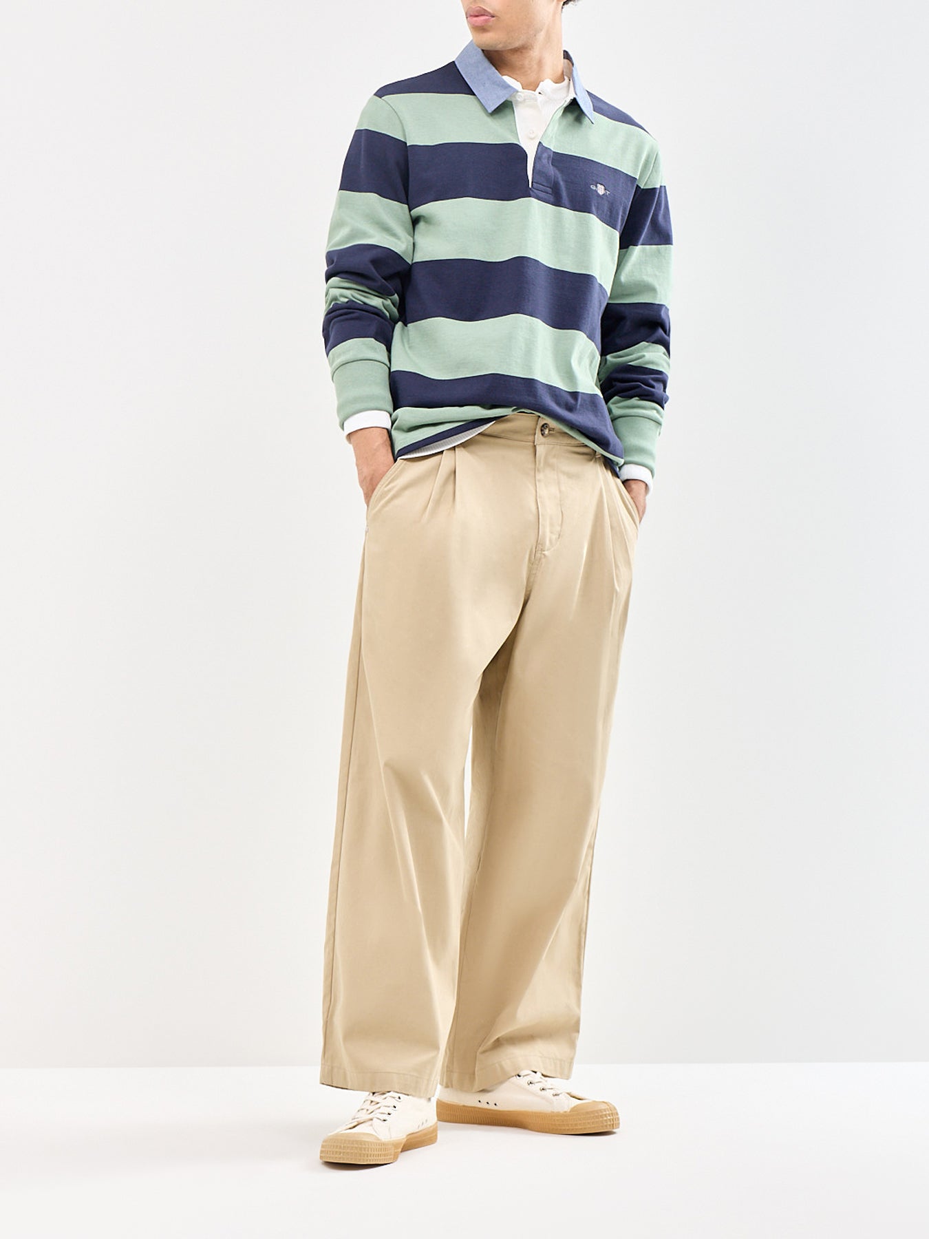 Chambray Stripe Heavy Rugger Green