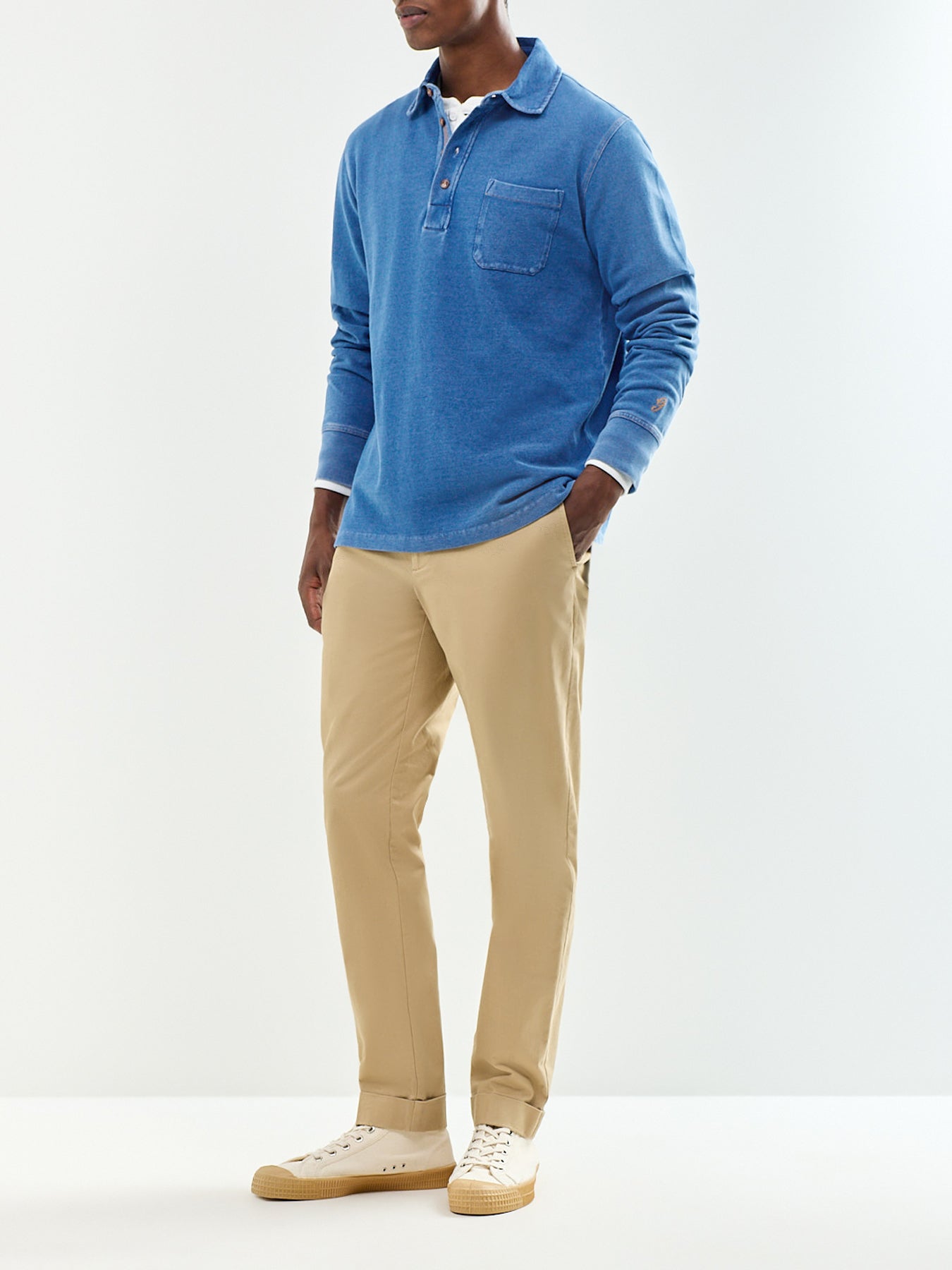 Men's Cotton Indigo Rugger Rugby Shirt