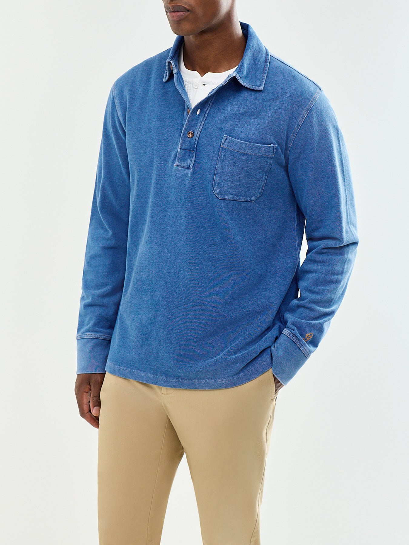 Men's Cotton Indigo Rugger Rugby Shirt