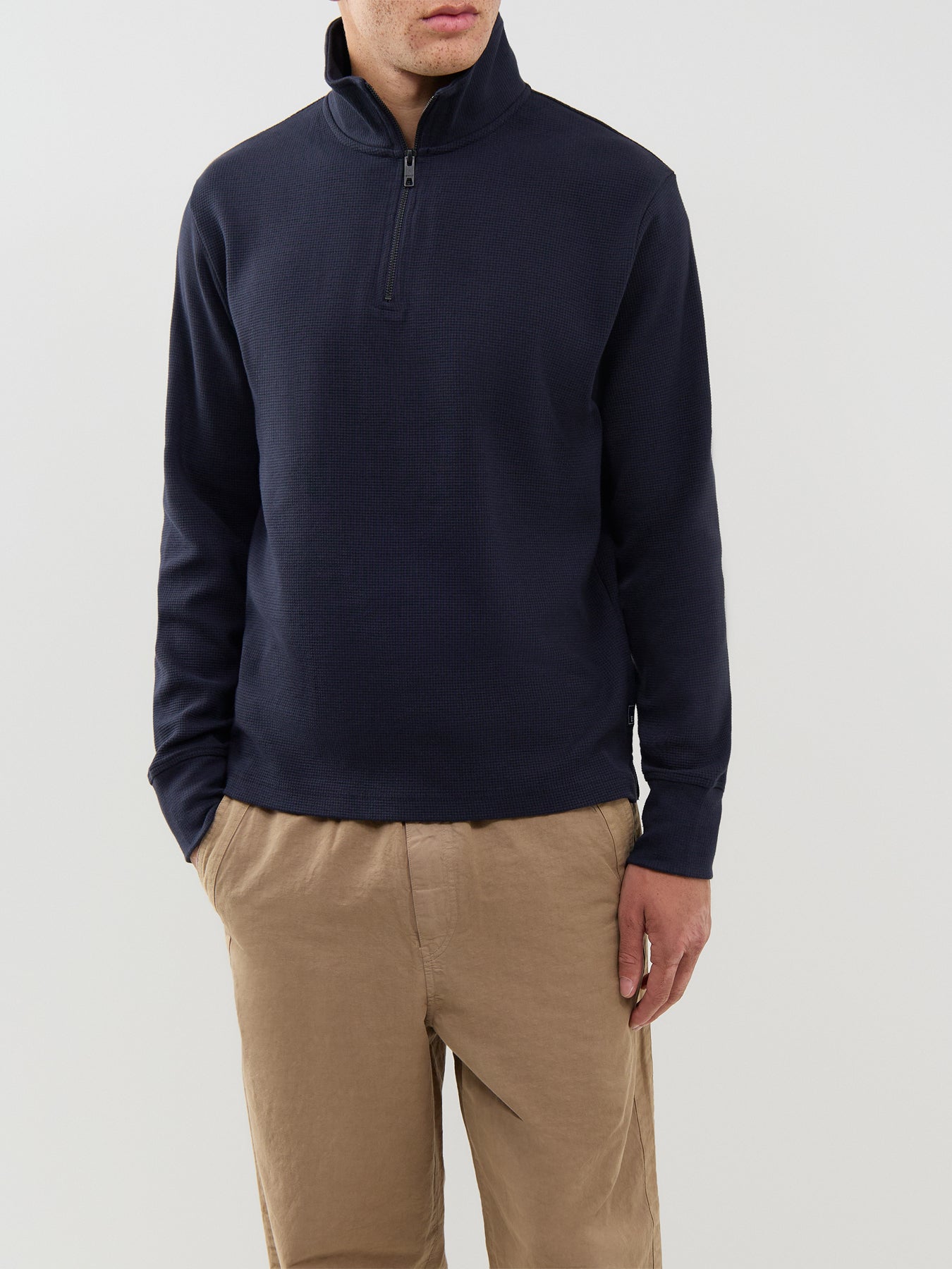 Micro Texture Half-Zip Jumper
